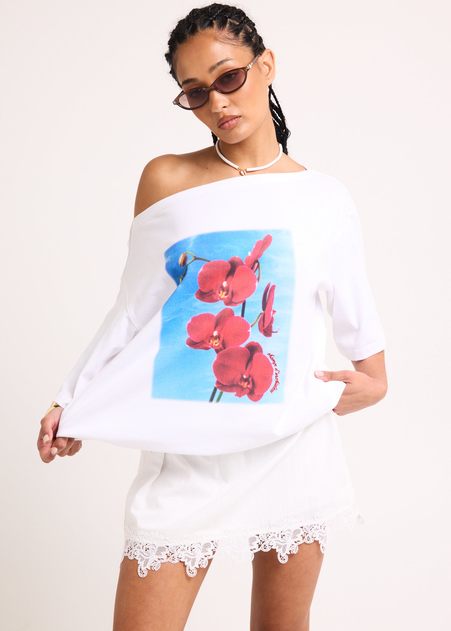 Orchid Off Shoulder T-Shirt