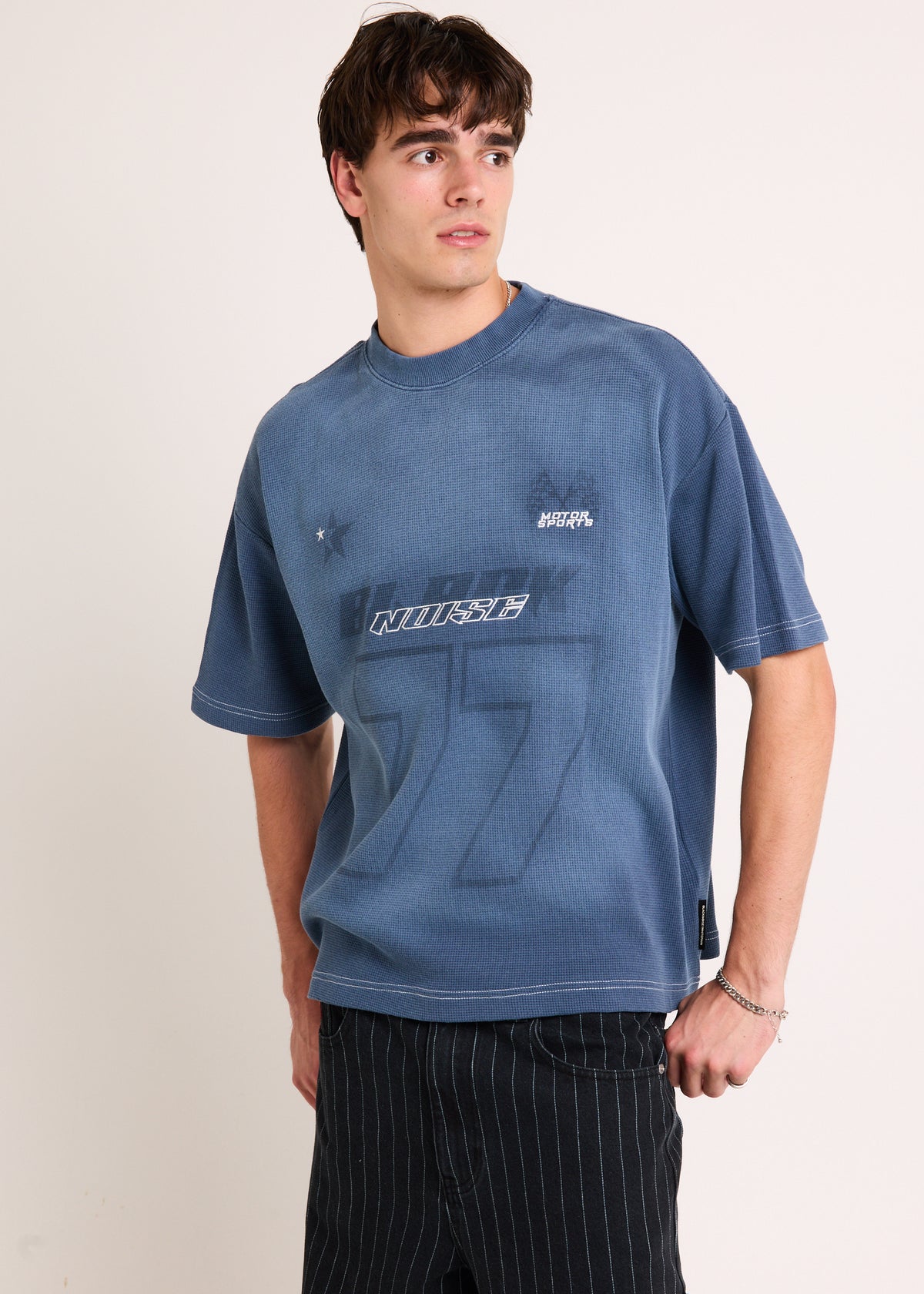 Varsity Waffle Crop T-Shirt PETROL