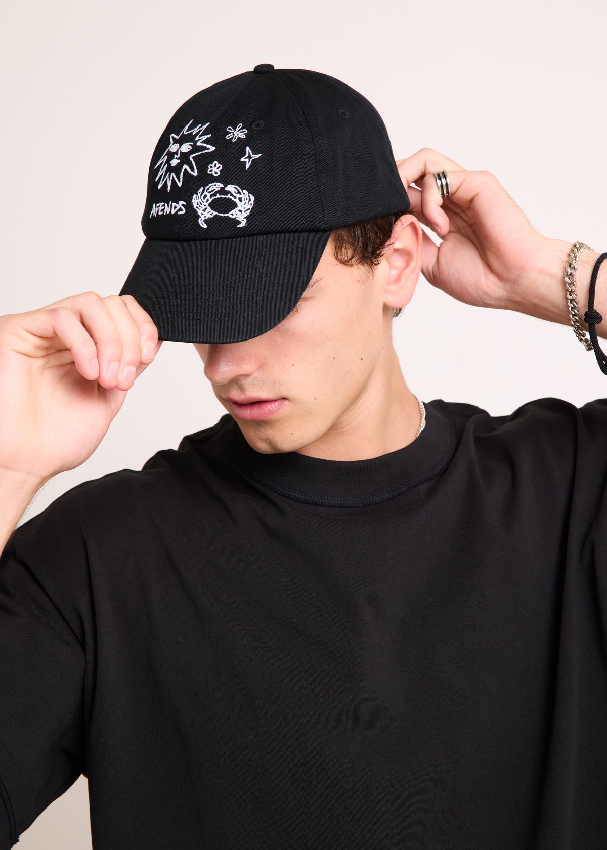 Sunbake Panelled Cap BLACK