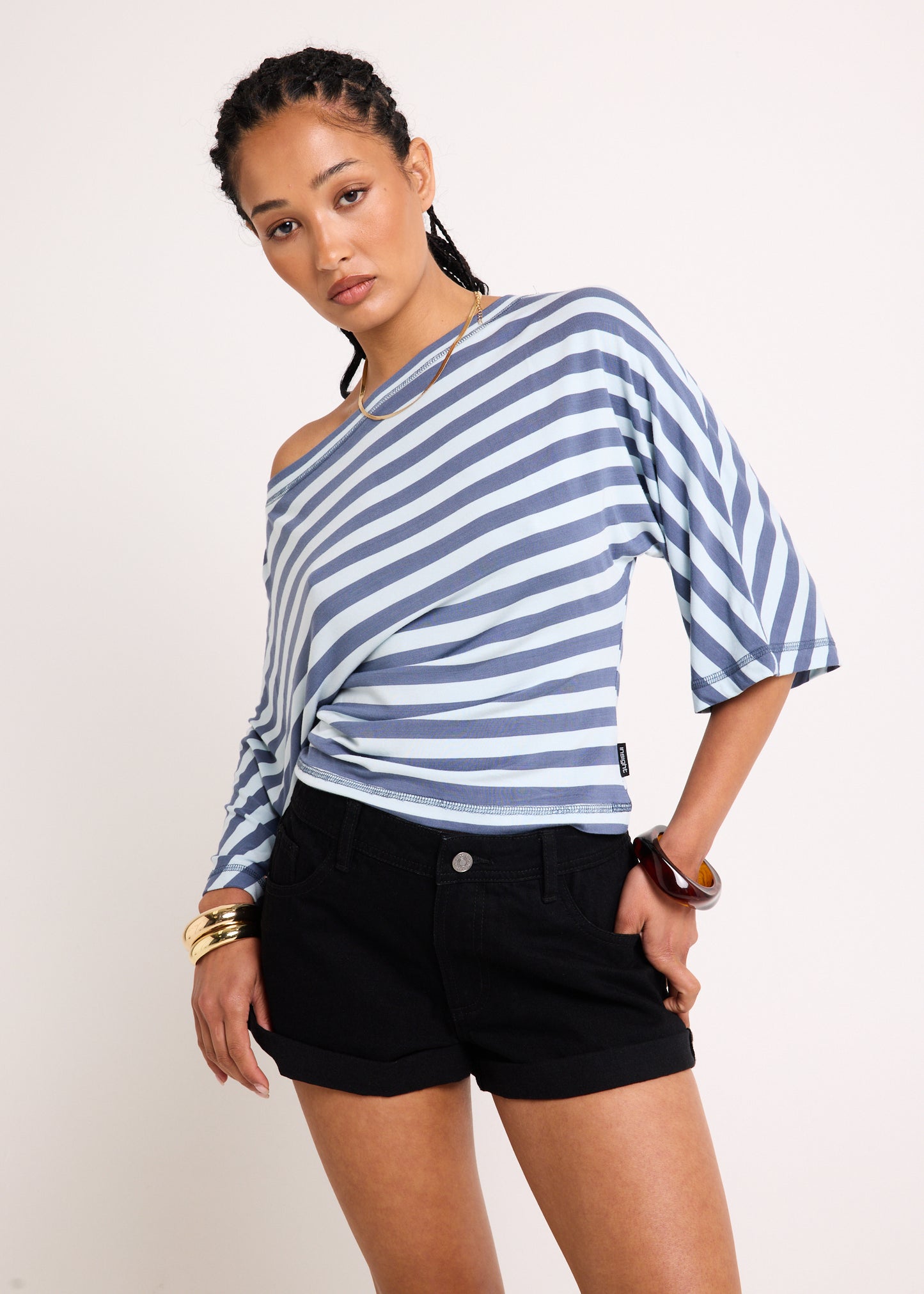 Lorde Stripe Assymetric Top