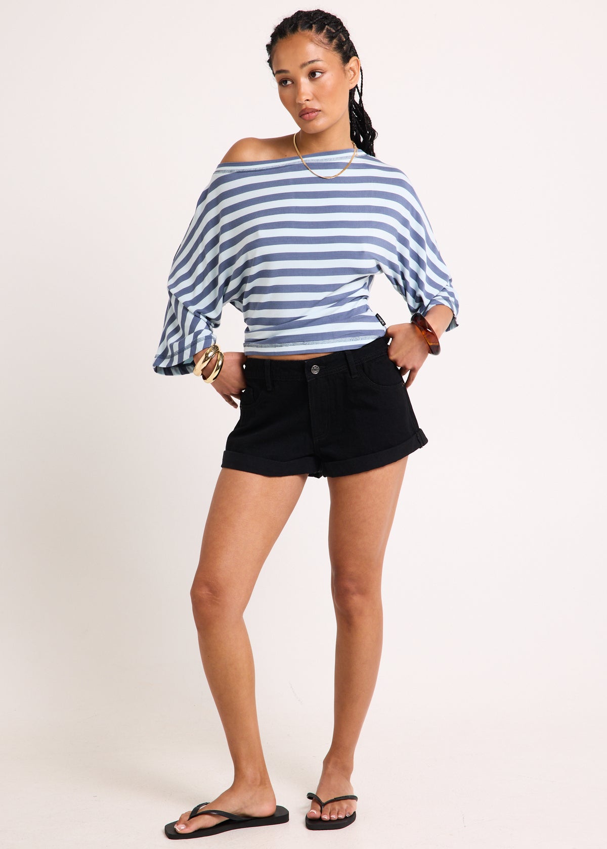 Mossy Roll Shorts BLACK