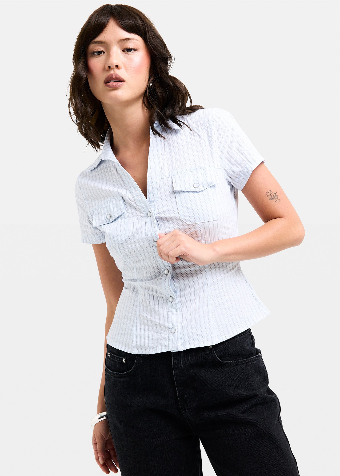 Blake Stripe Popper Shirt