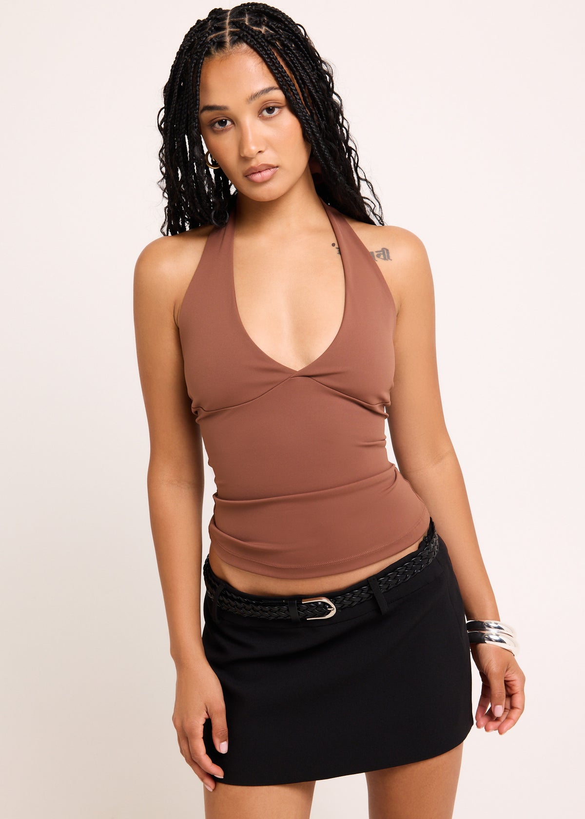 Plunge Halter Top DUNE