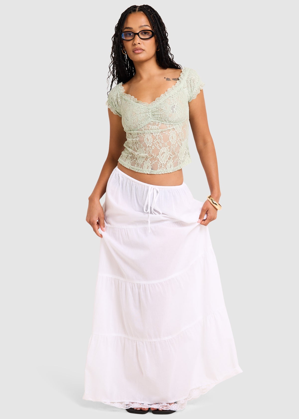 Provence Maxi Skirt WHITE