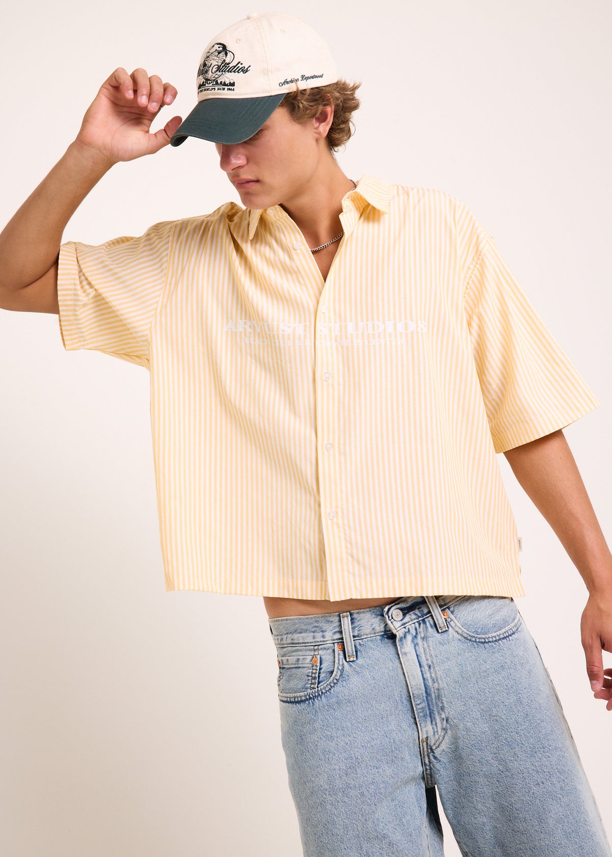 Everyday Cropped Short Sleeve Shirt YELLOW