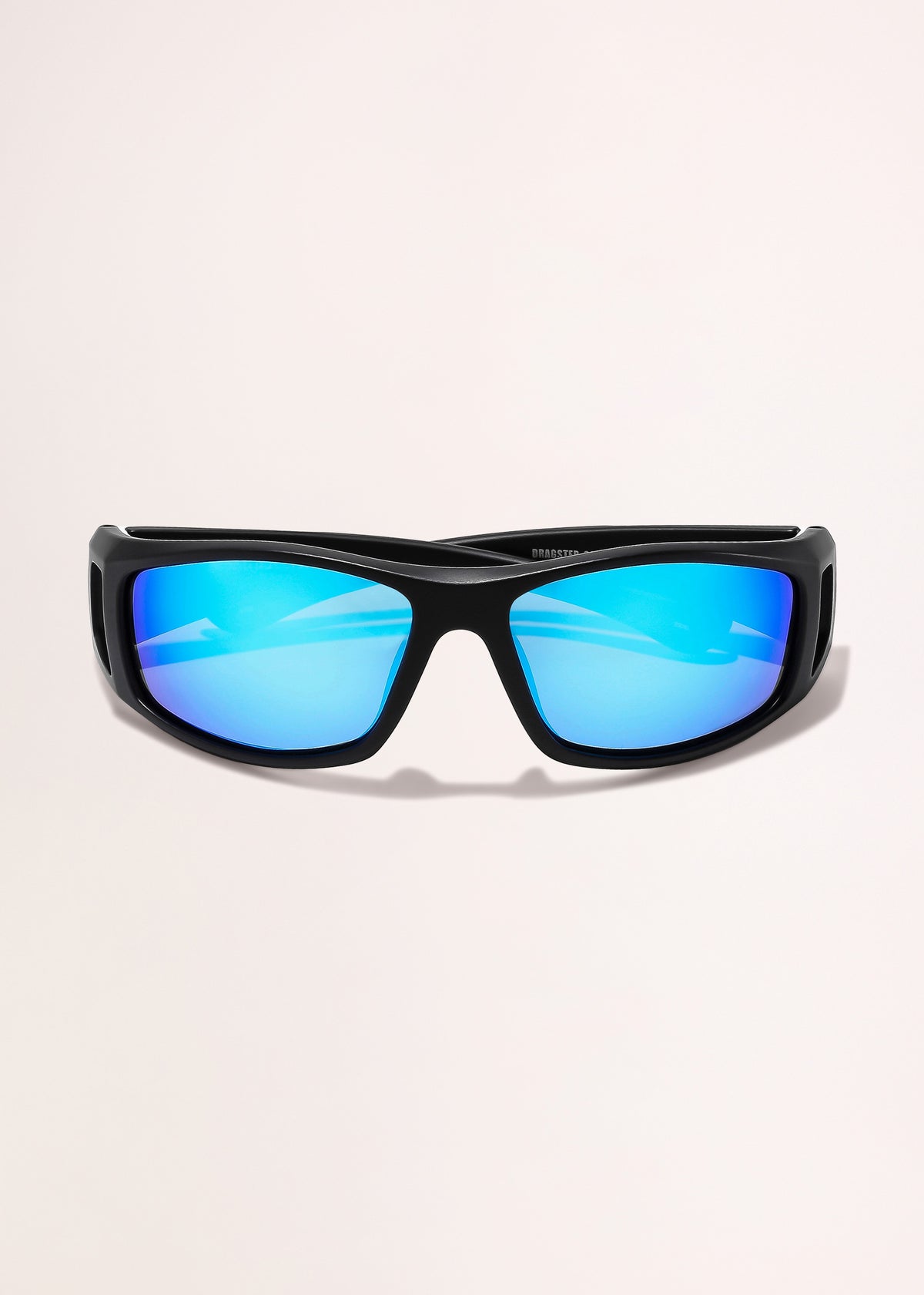 Dragster Sunglass MATTE BLACK / BLUE REFLECTIVE POLARISED