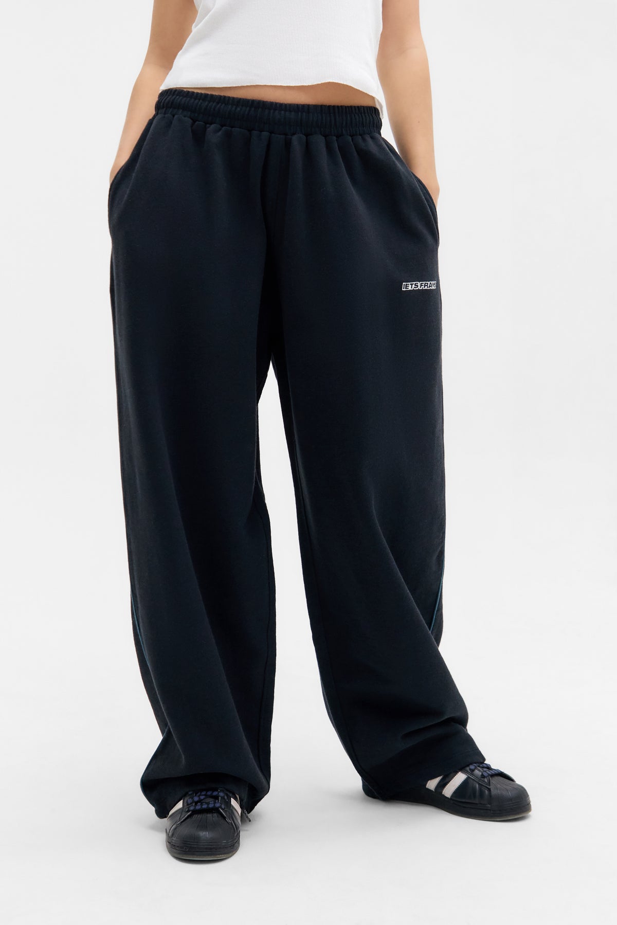 Harri Wide Leg Jogger Pants BLACK-0010