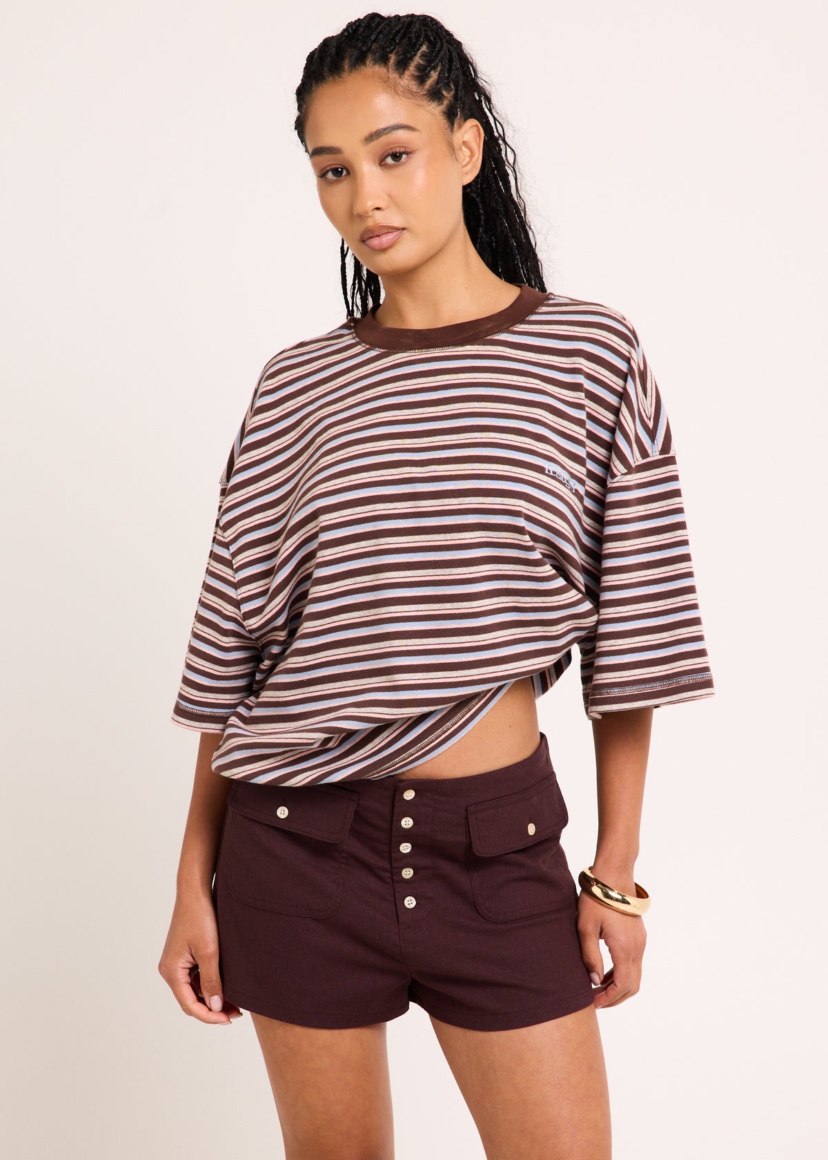 Harlem Striped Boyfriend T-Shirt ASSORTED
