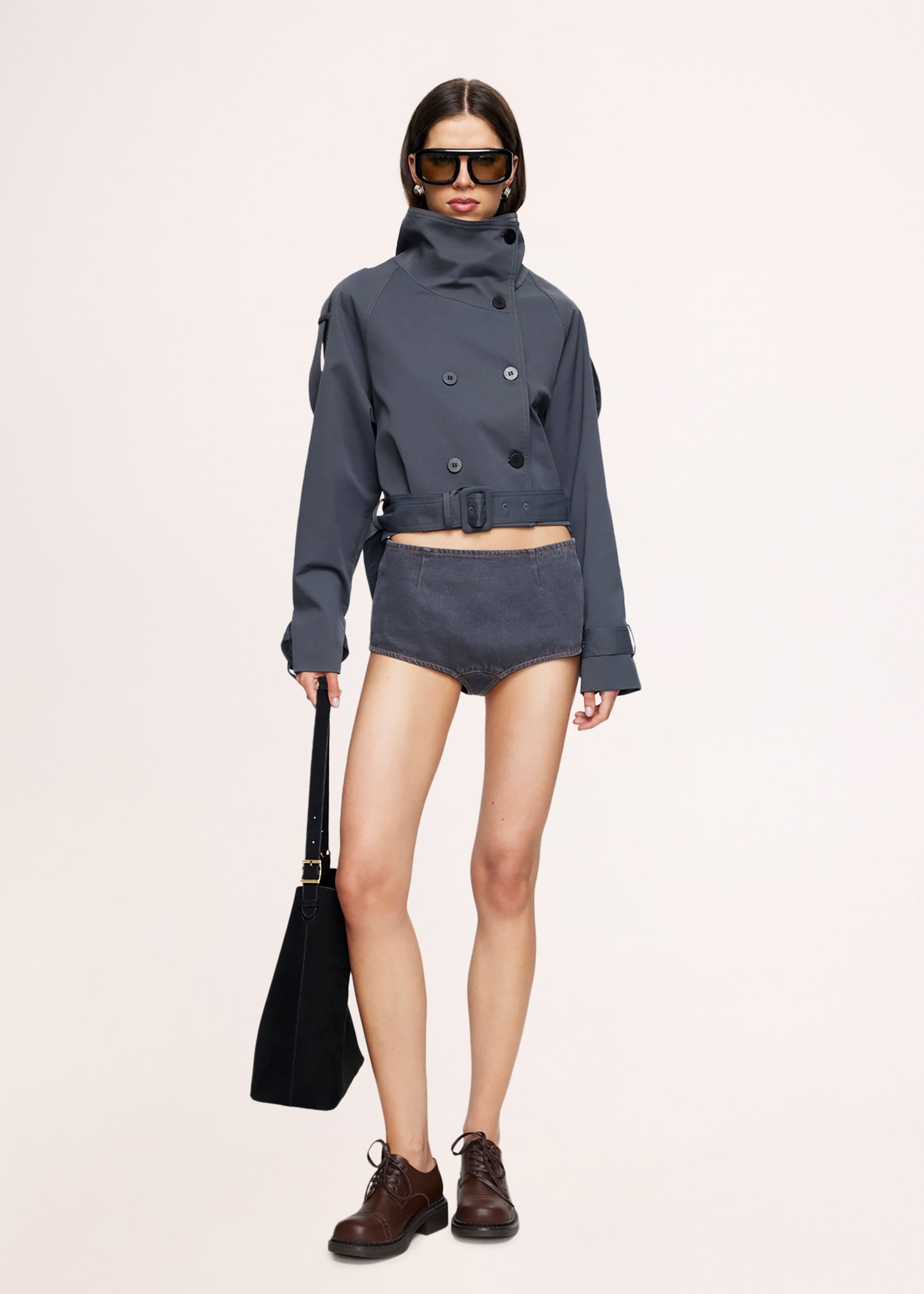Blanc Cropped Trench
