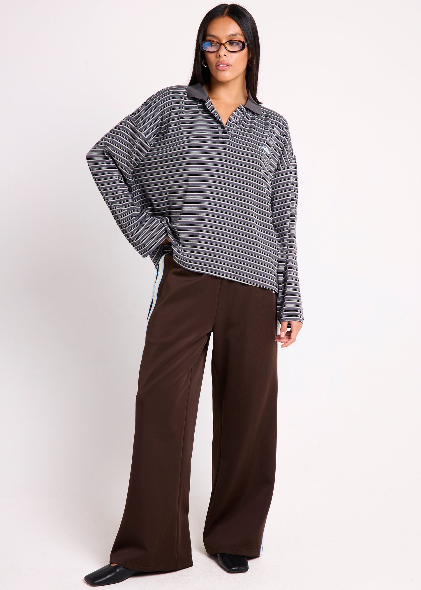 Alexa Stripe Long Sleeve Polo