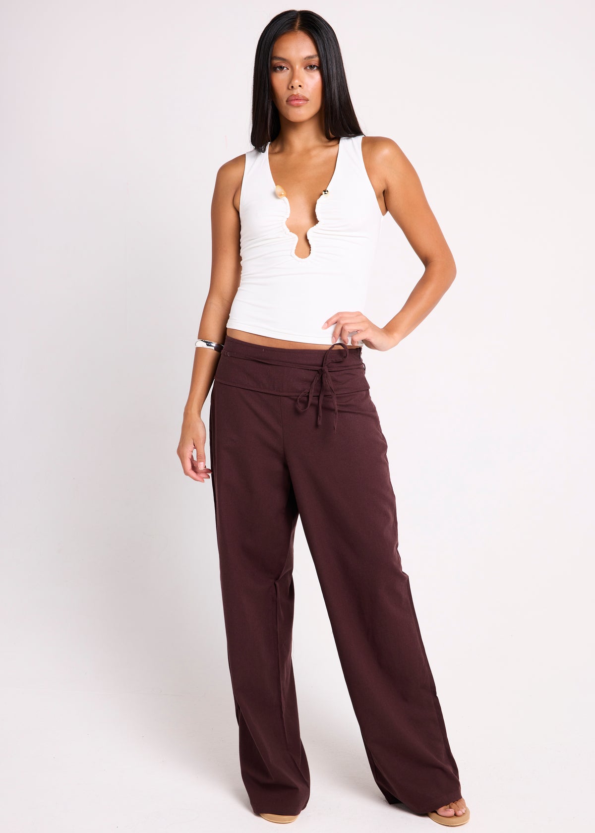 Chelsea Low Rise Pants CHOCOLATE