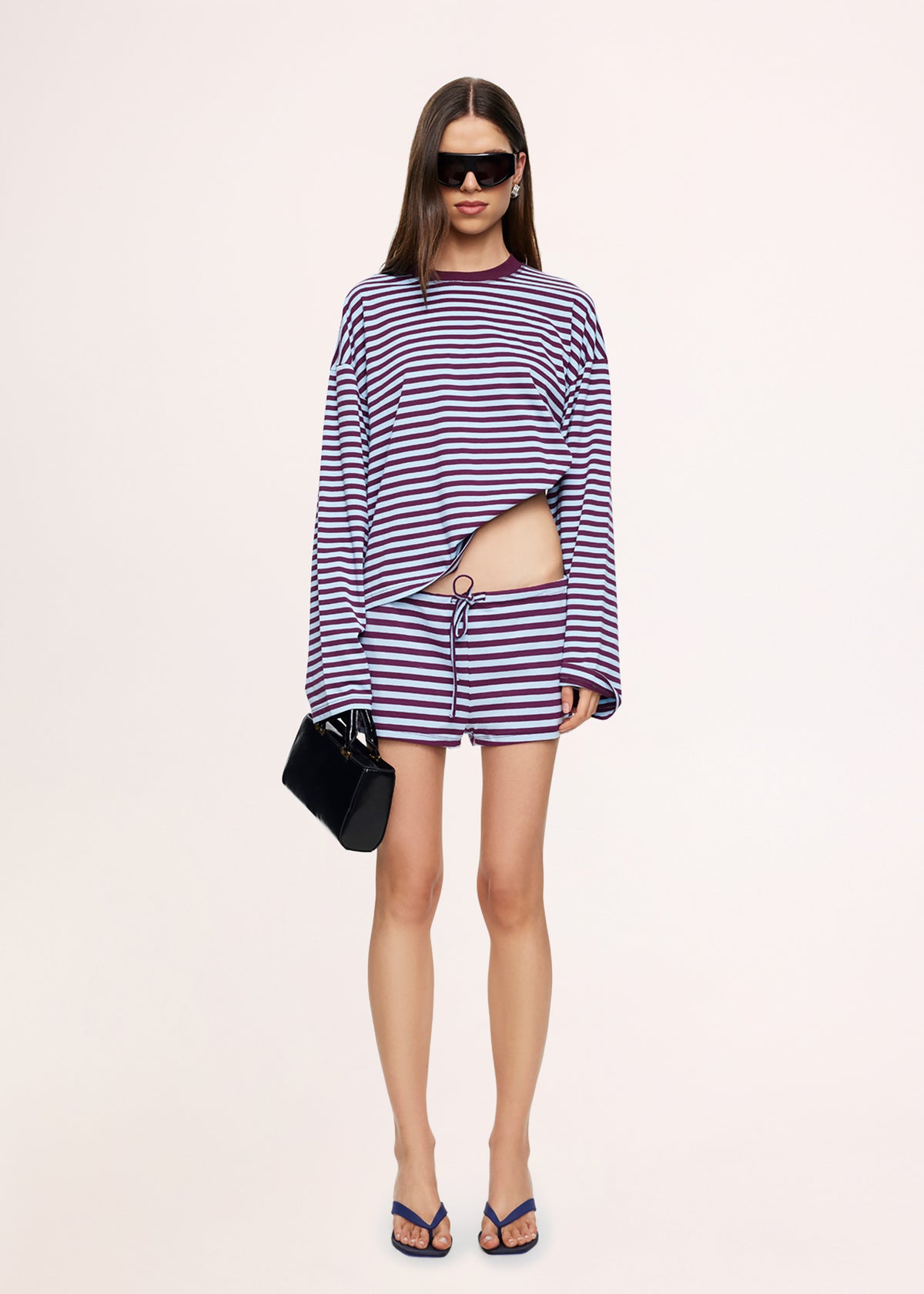 Bloom Long Sleeve Stripe Top EGGPLANT SEA STRIPE
