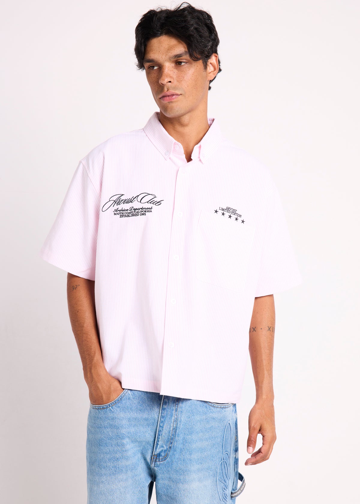 Archive Cropped Short Sleeve Shirt PINK