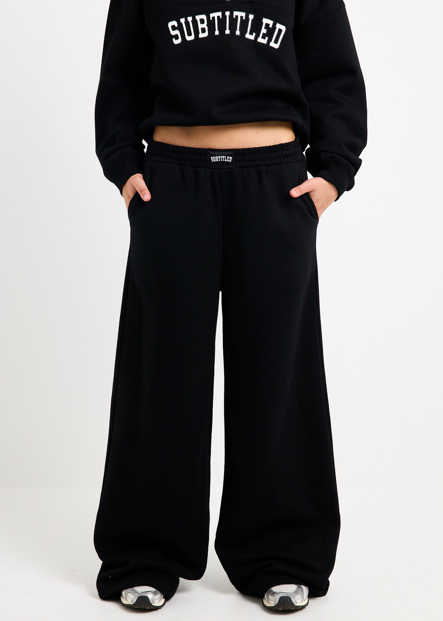 Athletic Wide Leg Fleece Pants