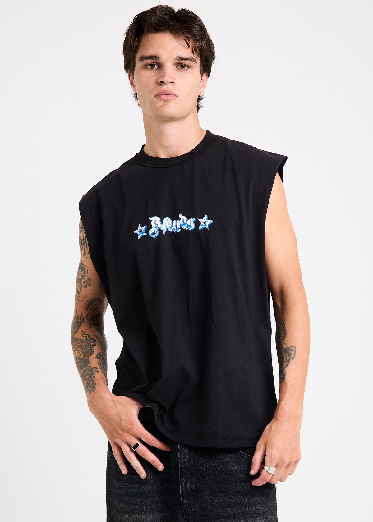 Created Sleeveless T-Shirt STONE BLACK