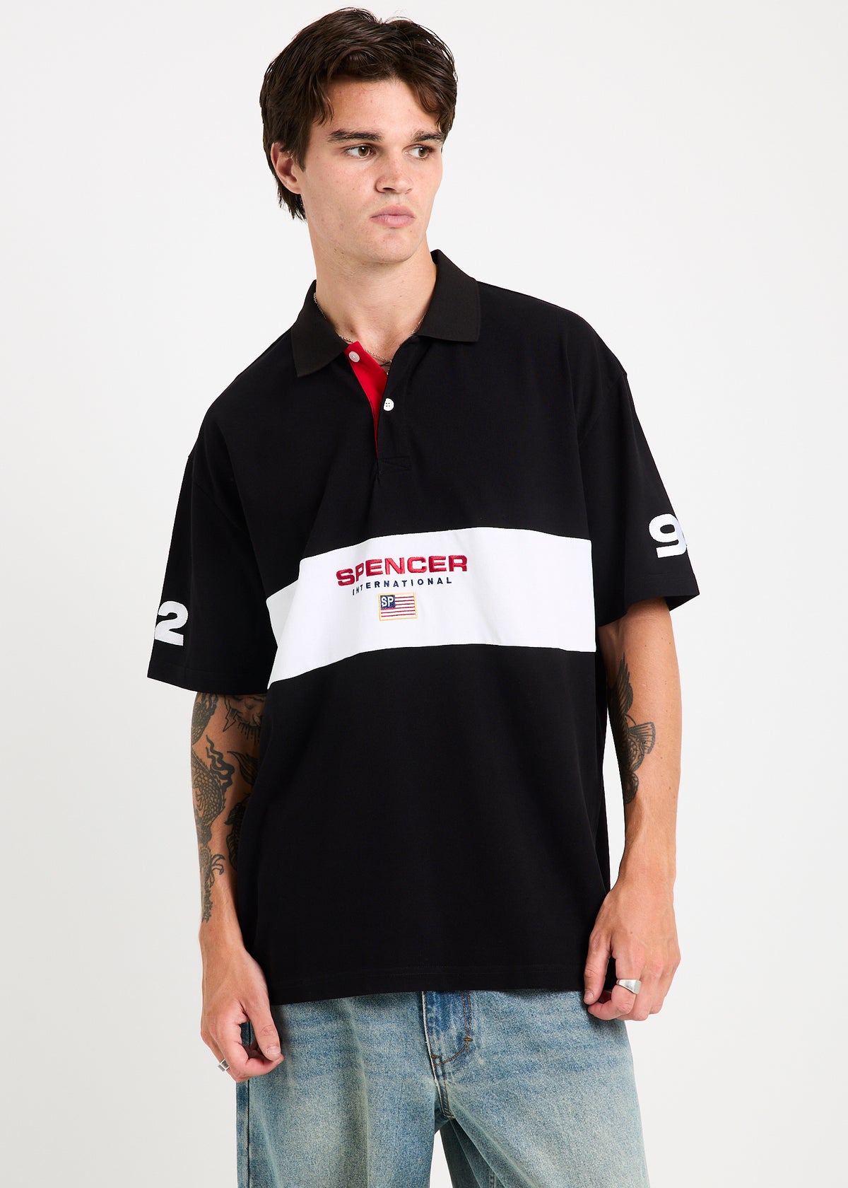 College Polo Shirt BLACK