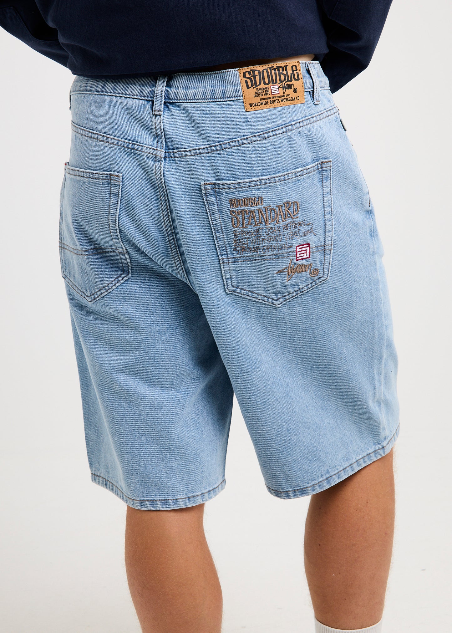 EMB 5-Pocket Denim Shorts