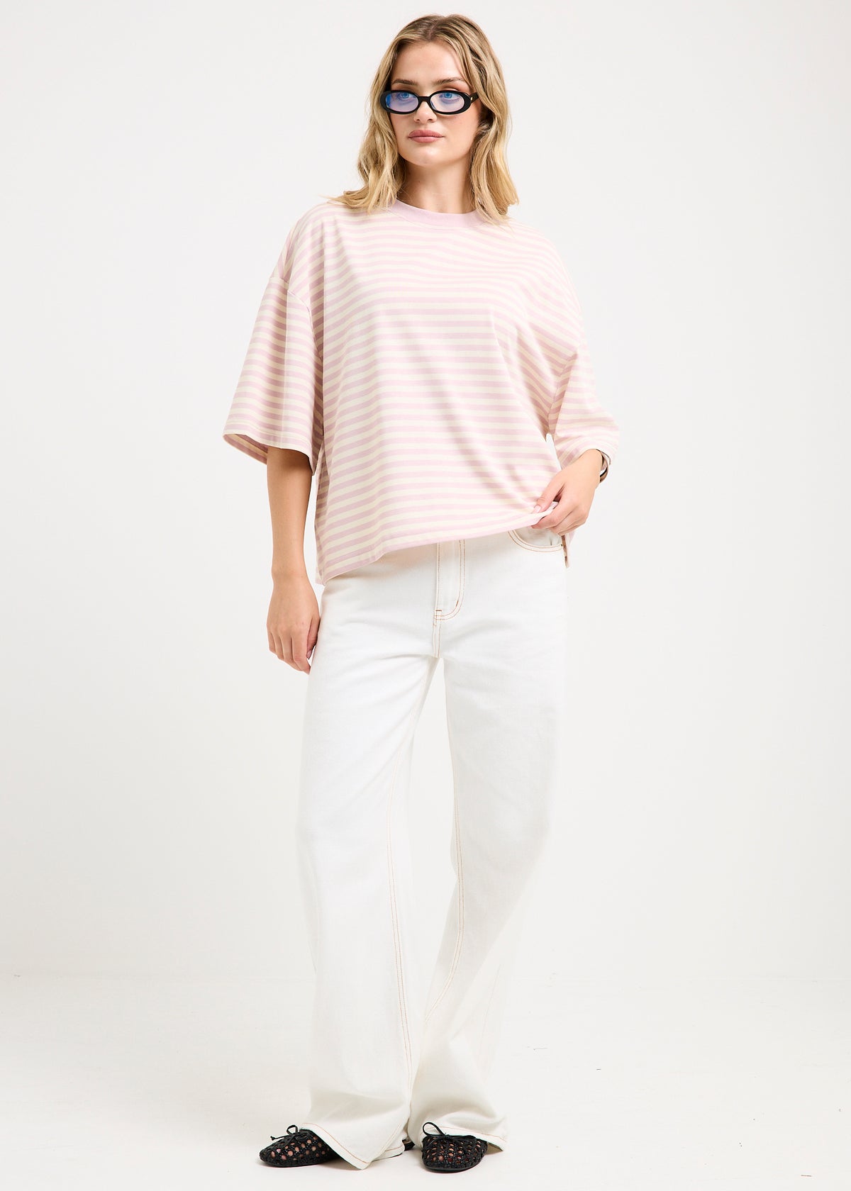 Bloom Short Sleeve T-Shirt BLUSH STRIPE