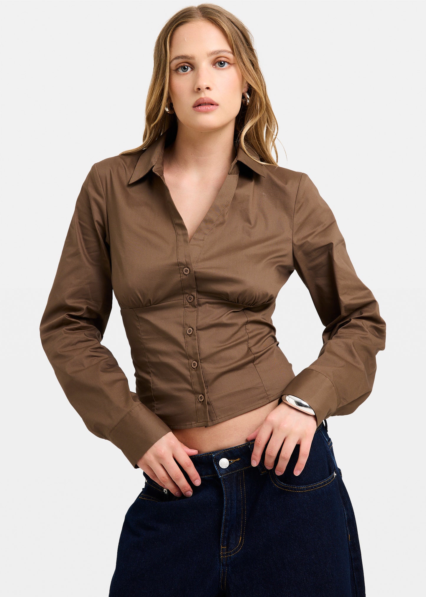 Isha Button Down Long Sleeve Shirt