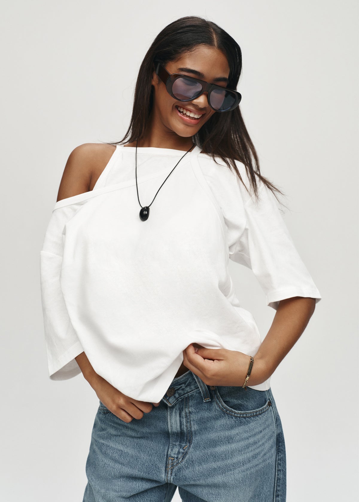 Claire Double Layered T-Shirt WHITE