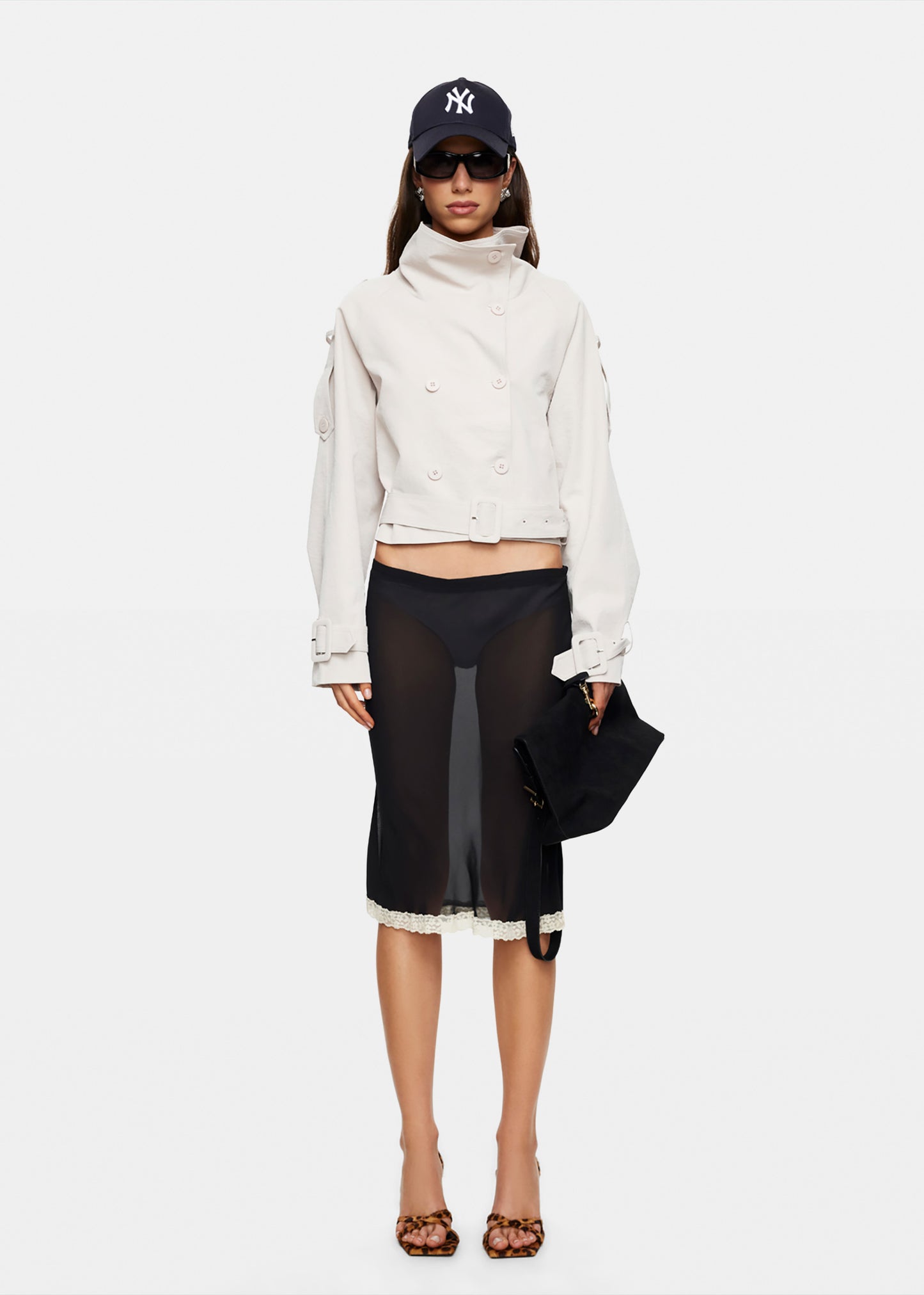 Blanc Cropped Trench