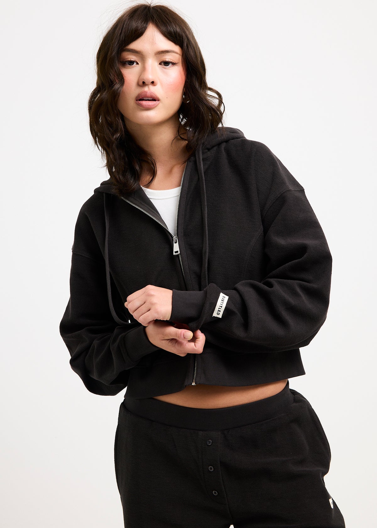 Palisades Terry Zip Thru Hoodie CHARCOAL