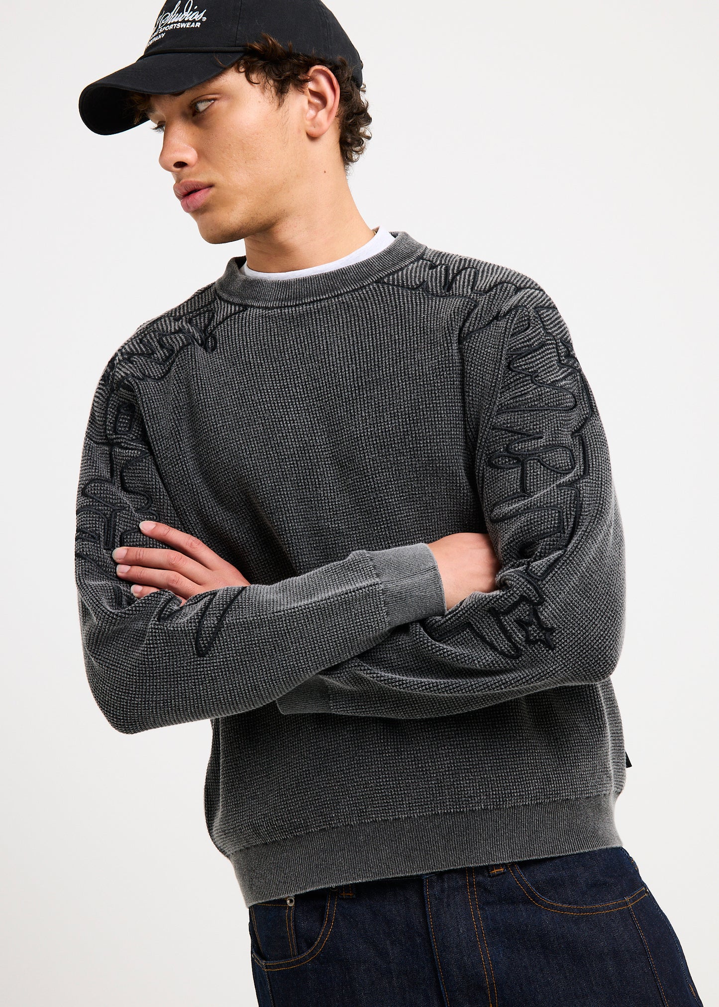 Scrawl Waffle Knit