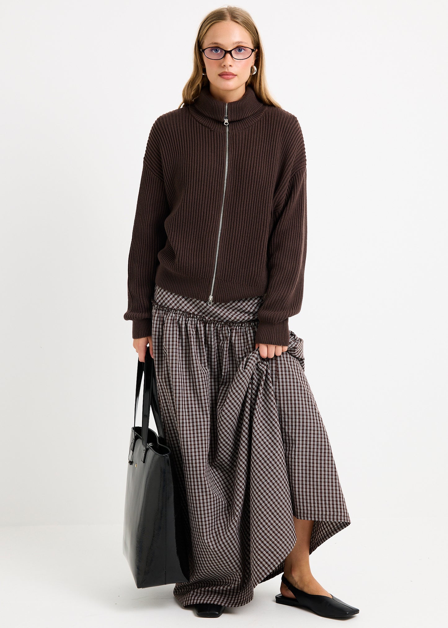 Ellie Double End Zip Longline Cardigan