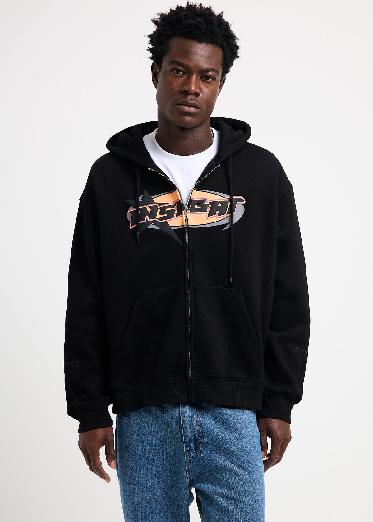 Slaught Zip Up Hoodie WASHED BLACK