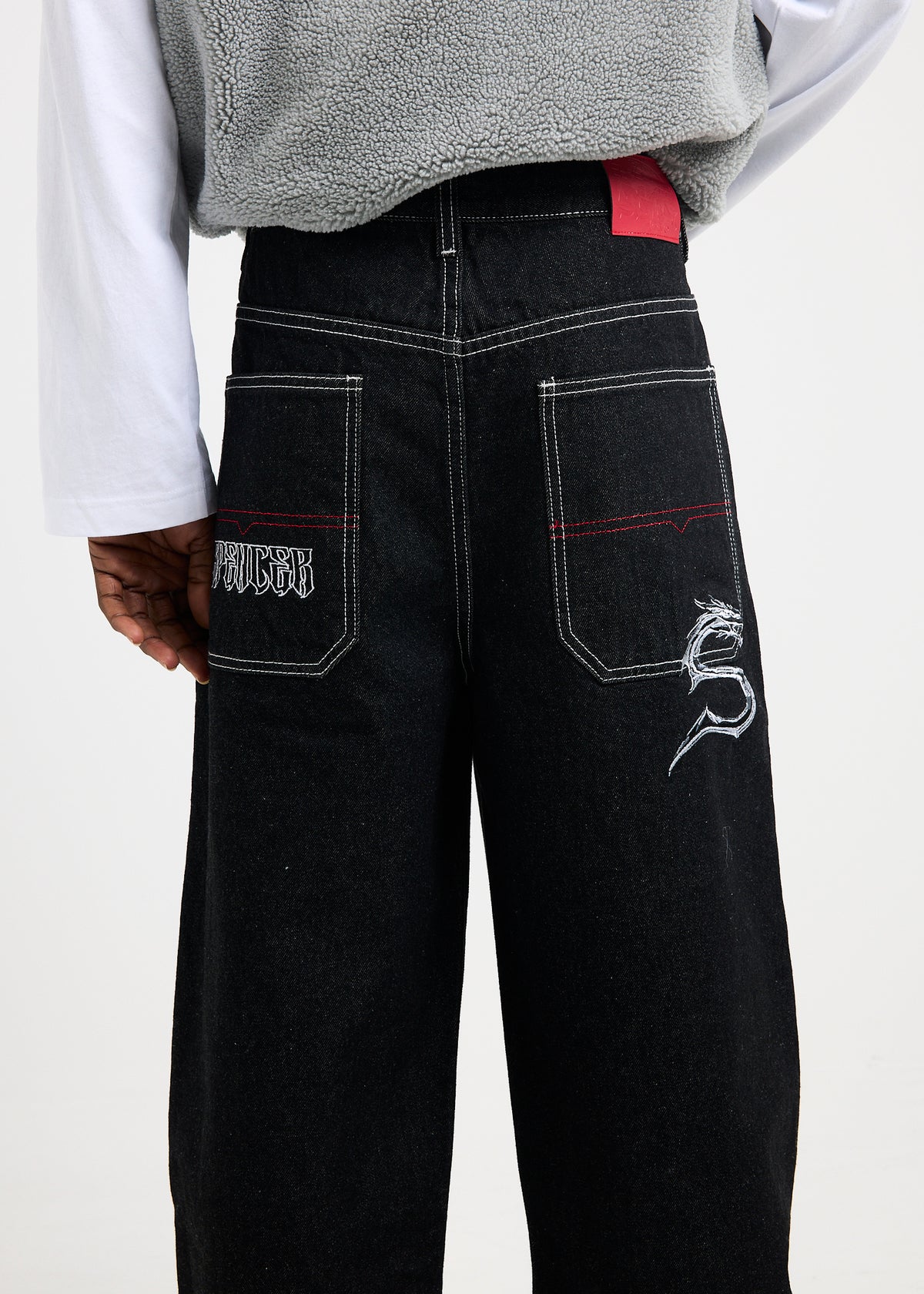 Phantom Baggy Denim Jeans SILVER BLACK