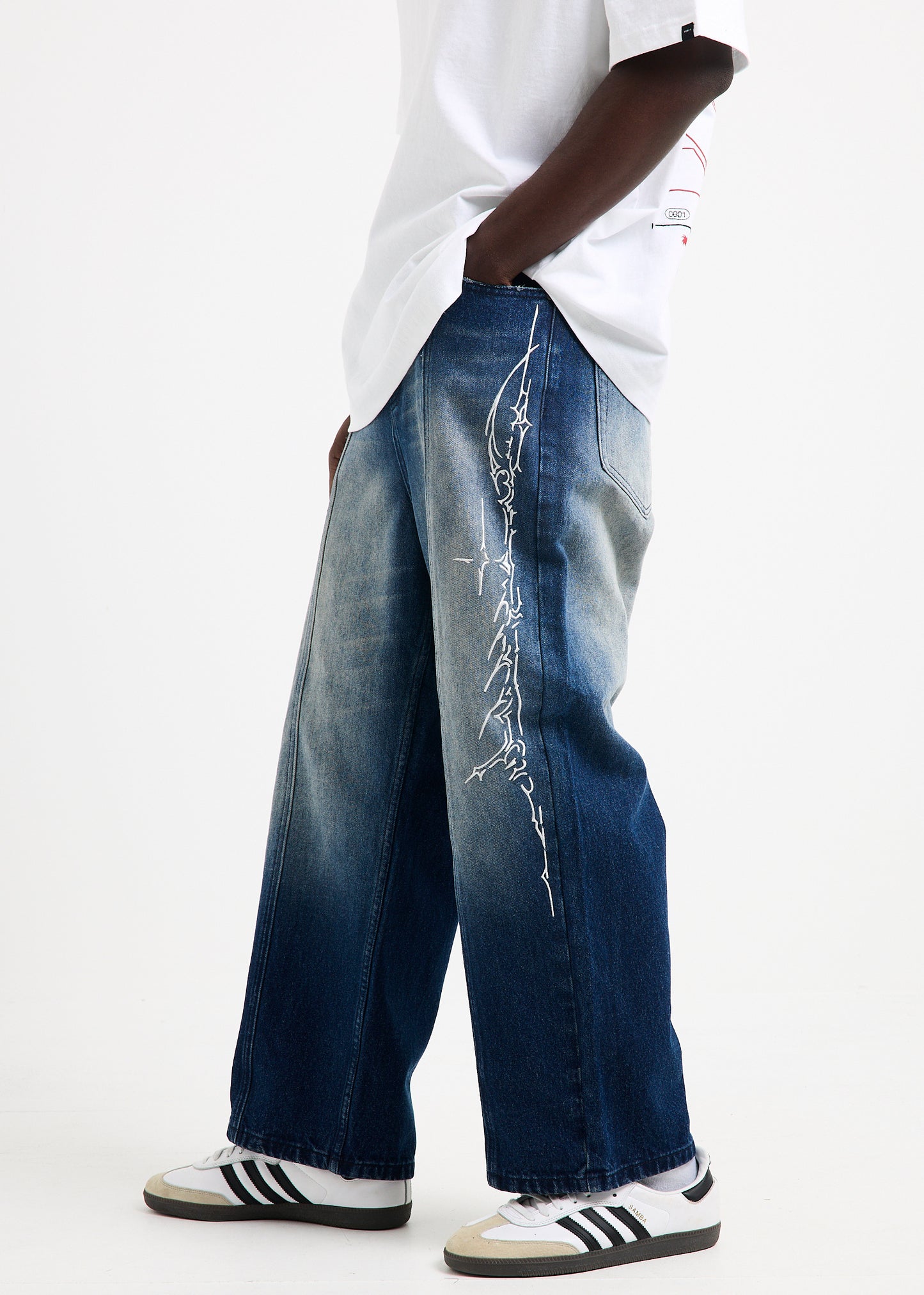 Cyber Script Denim Jeans