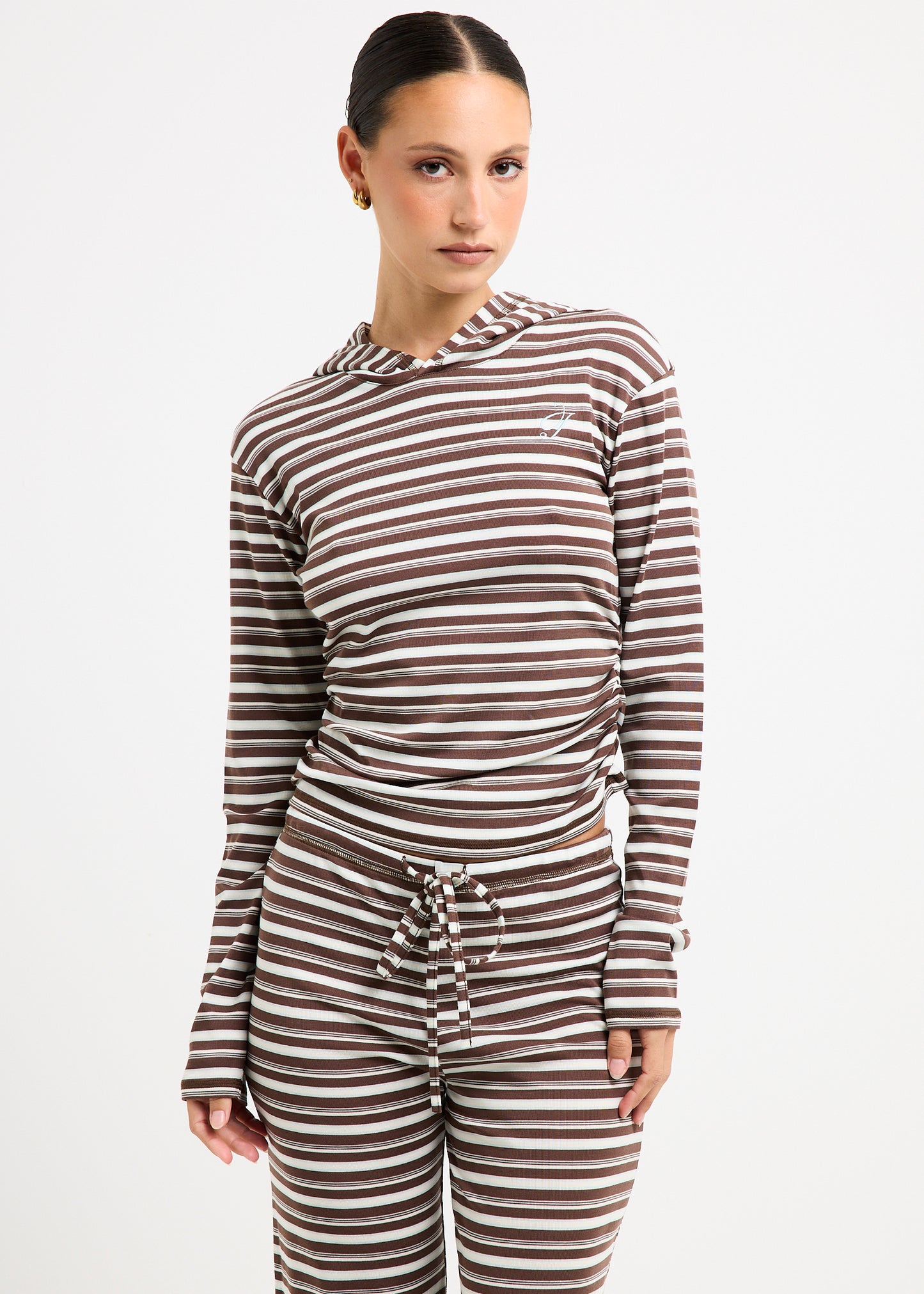 Axelle Stripe Hooded Top