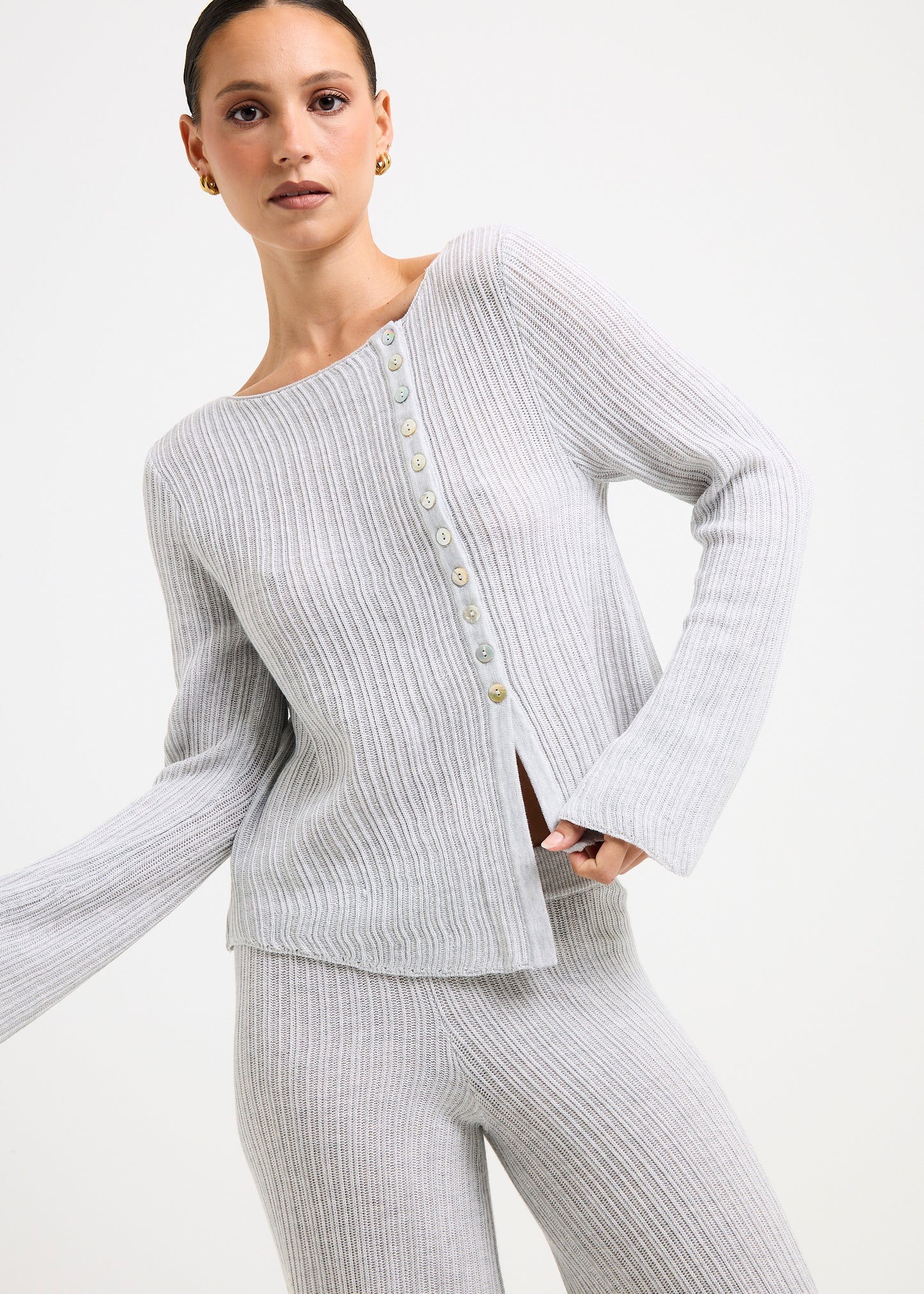 Ireland Off Shoulder Ribbed Ls Top