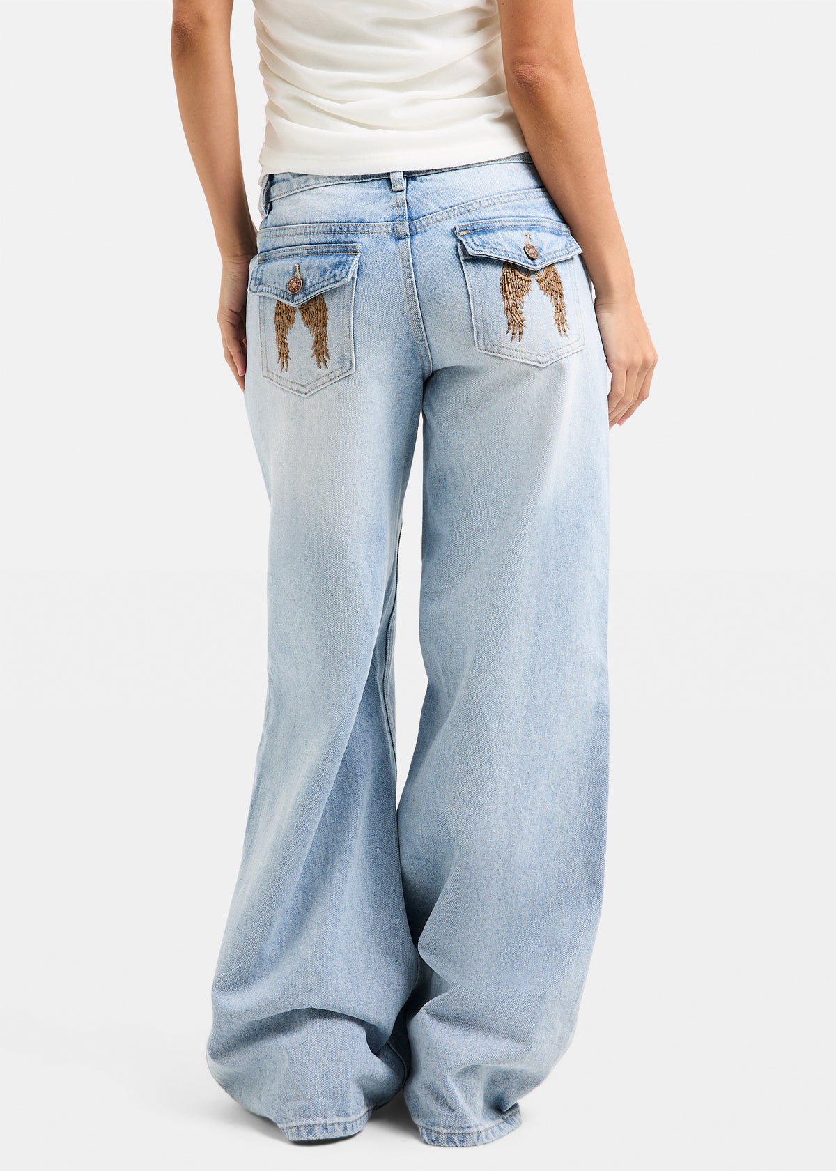 Cindy Low Wide Denim Jeans SALT BLUE