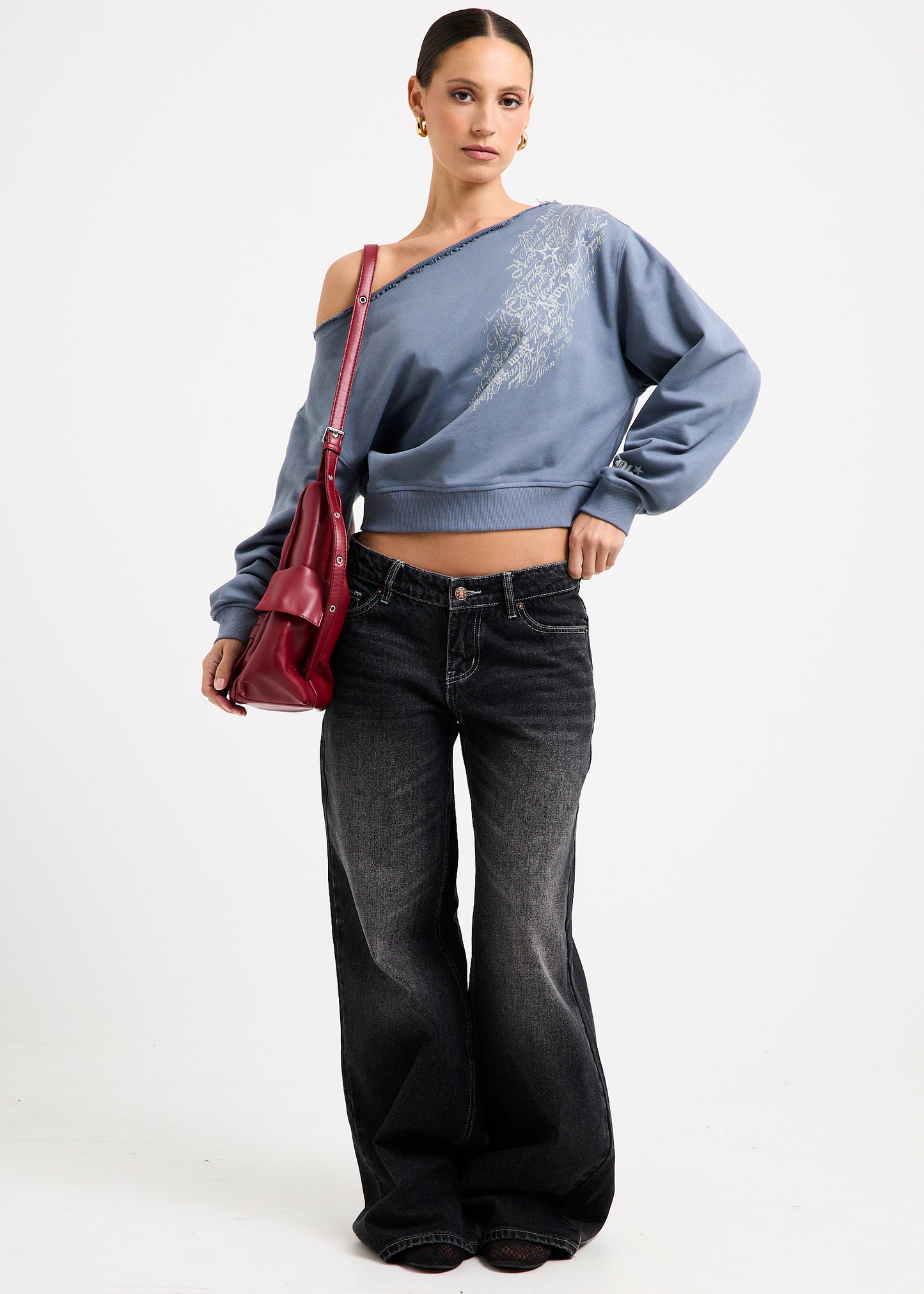 Cisco Scripted Off Shoulder Top