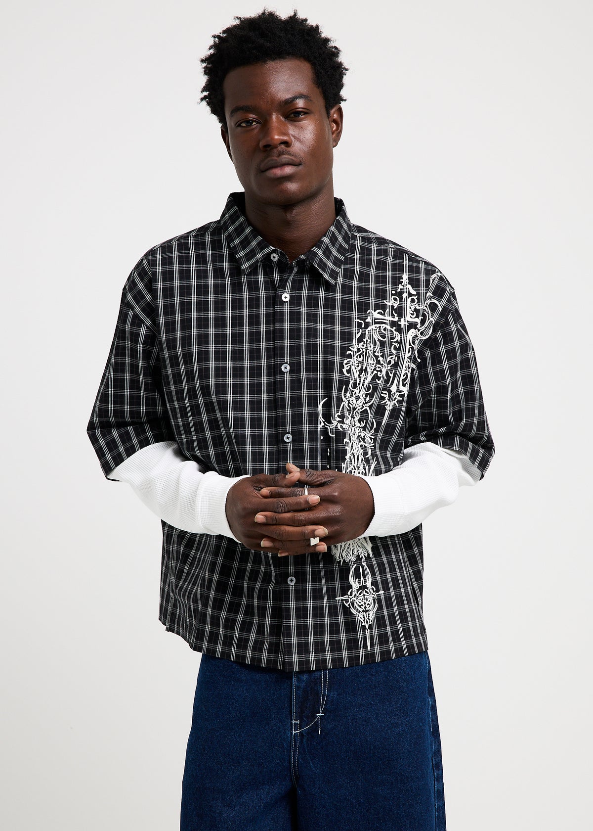 Order Double Layer Shirt BLACK