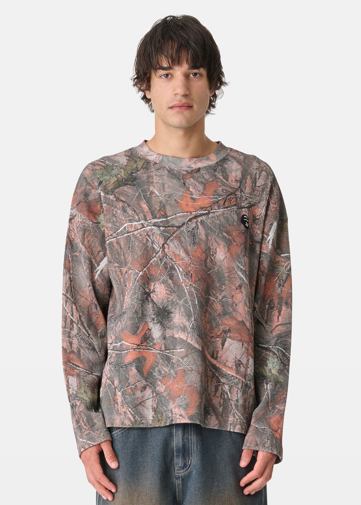 Camo Waffle Knit long sleeve Tee REAL TREE CAMO