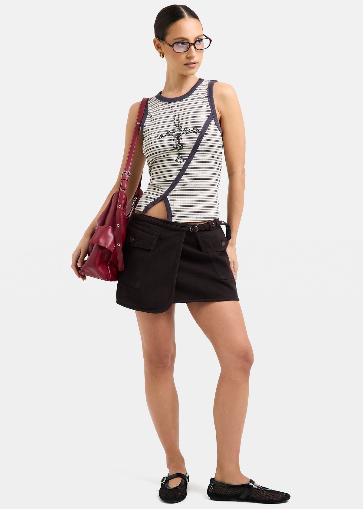 Latoia Belted Micro Mini Skirt
