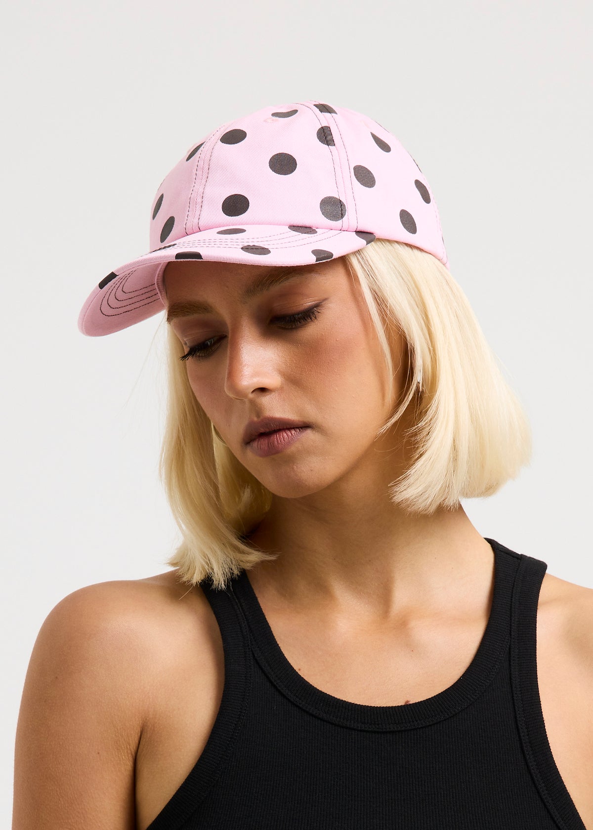 Letti Polka Dot Cap PINK/CHOC
