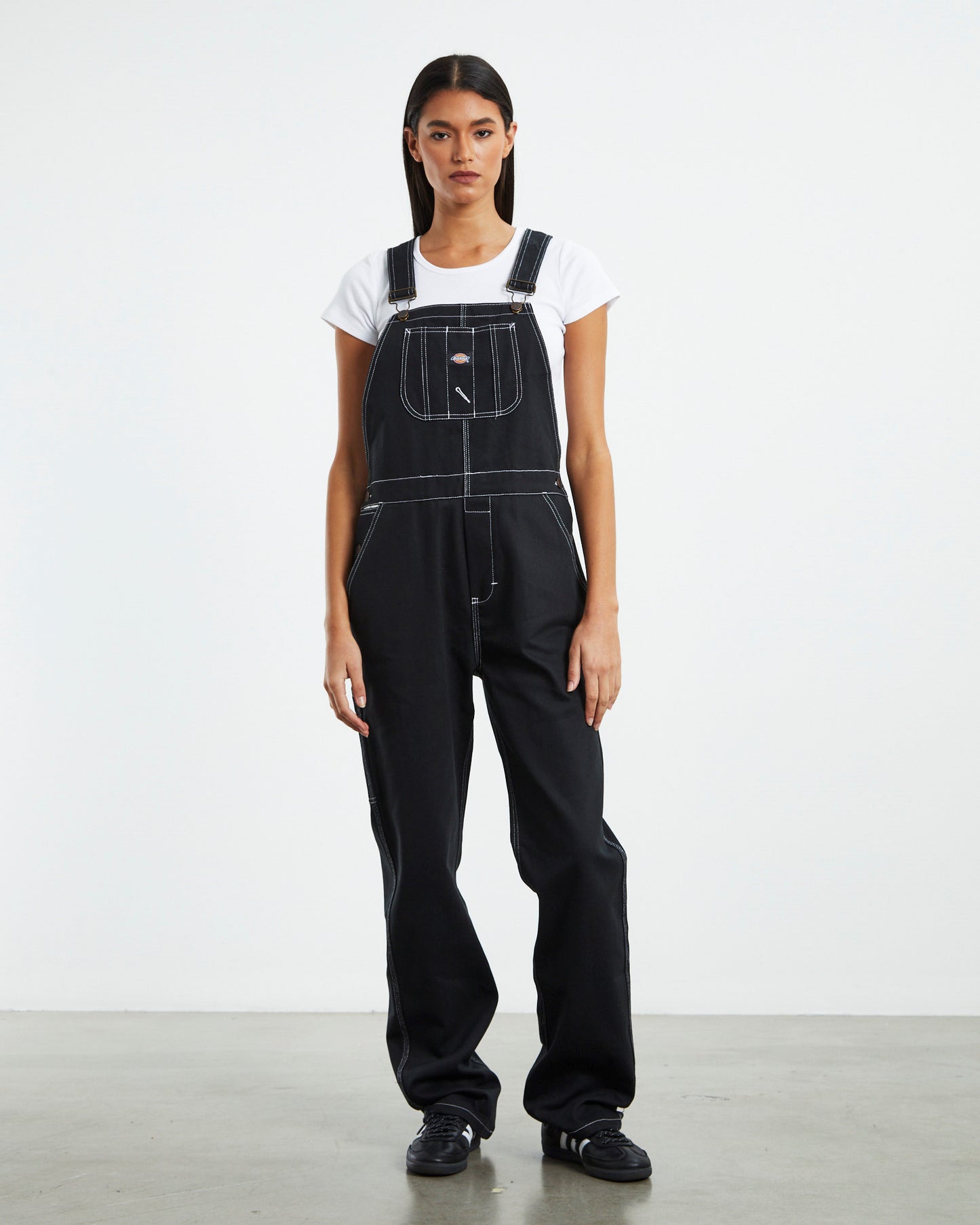 Relaxed Carpenter Overalls Black/White