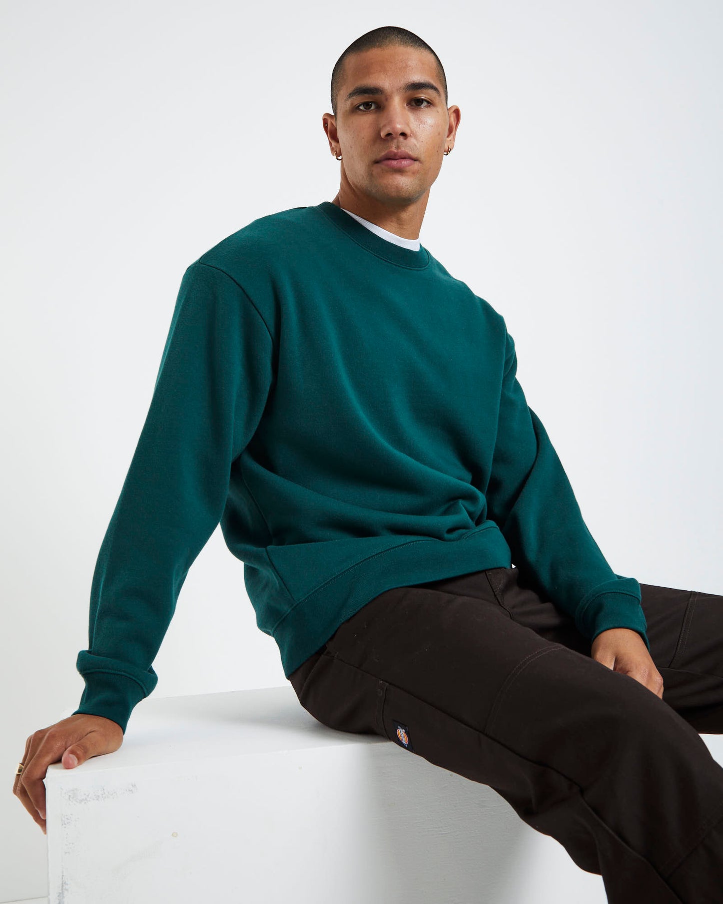 Crew Jumper Bottle Green