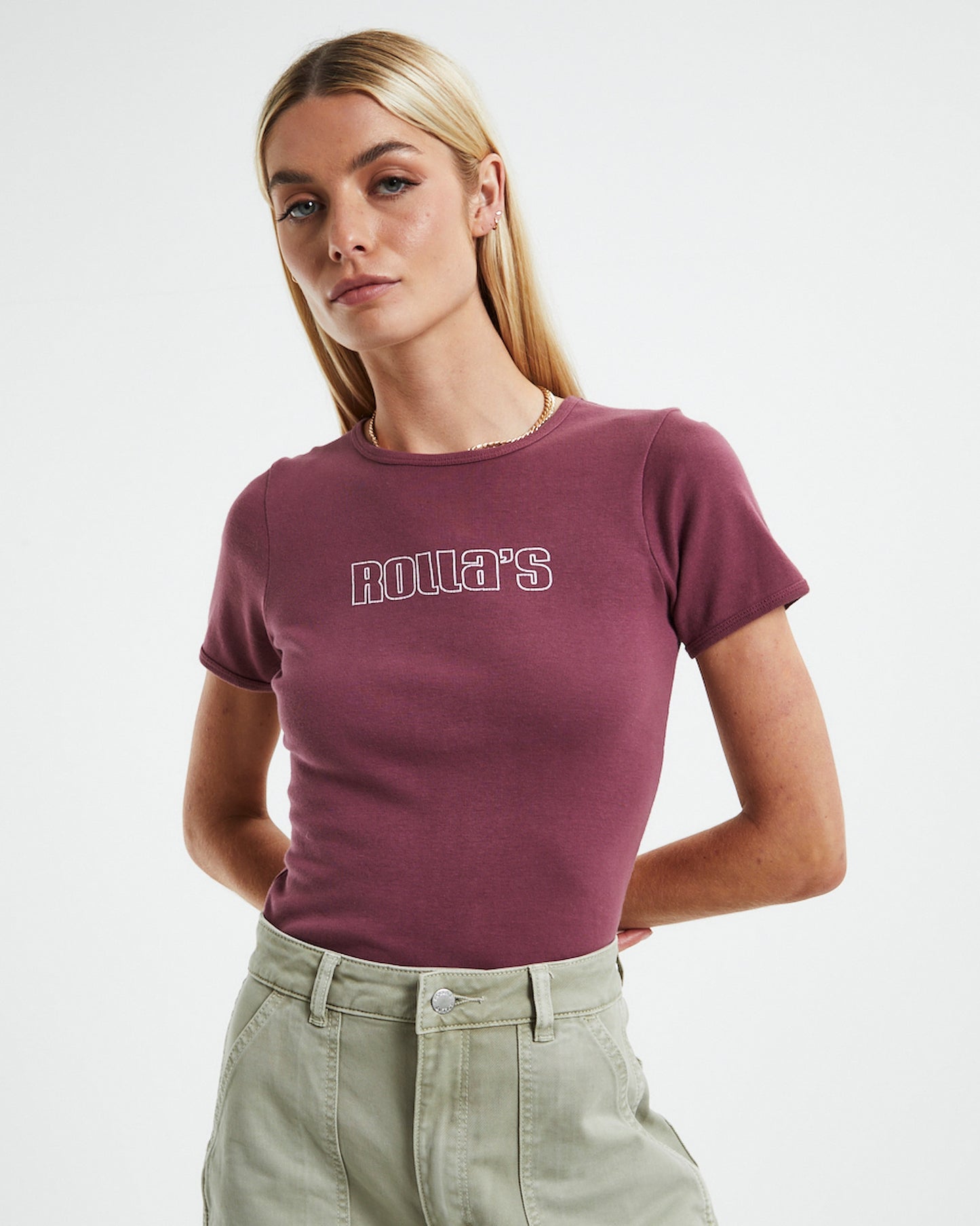 Baby Rib Logo T-Shirt Mulberry