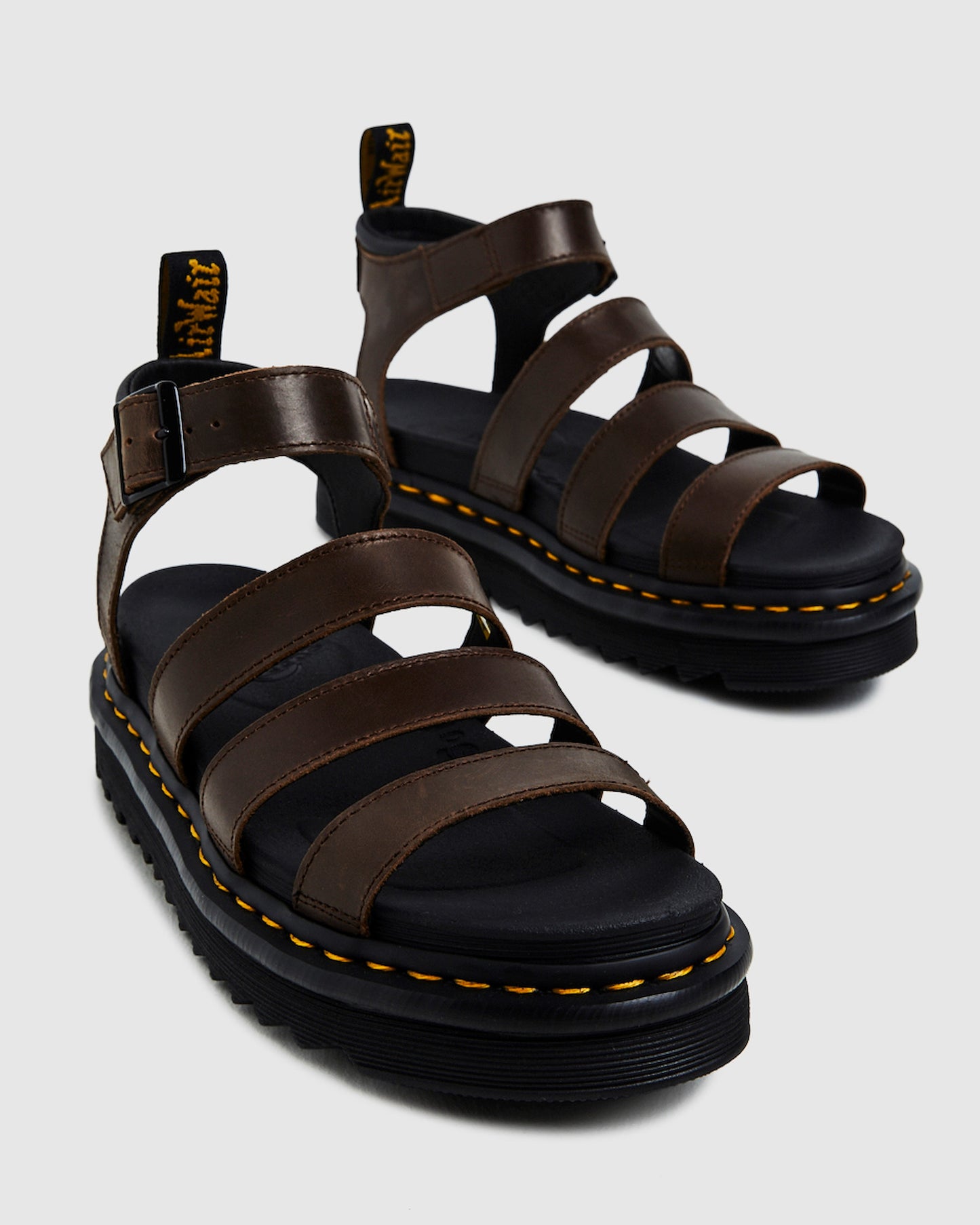 Blaire 3 Strap Sandals Oily Illusions Dark Brown