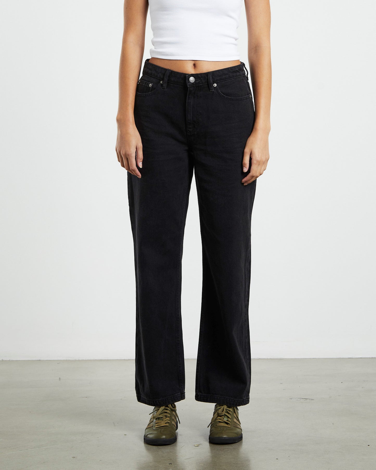 90s Mid Baggy Jeans Record Black