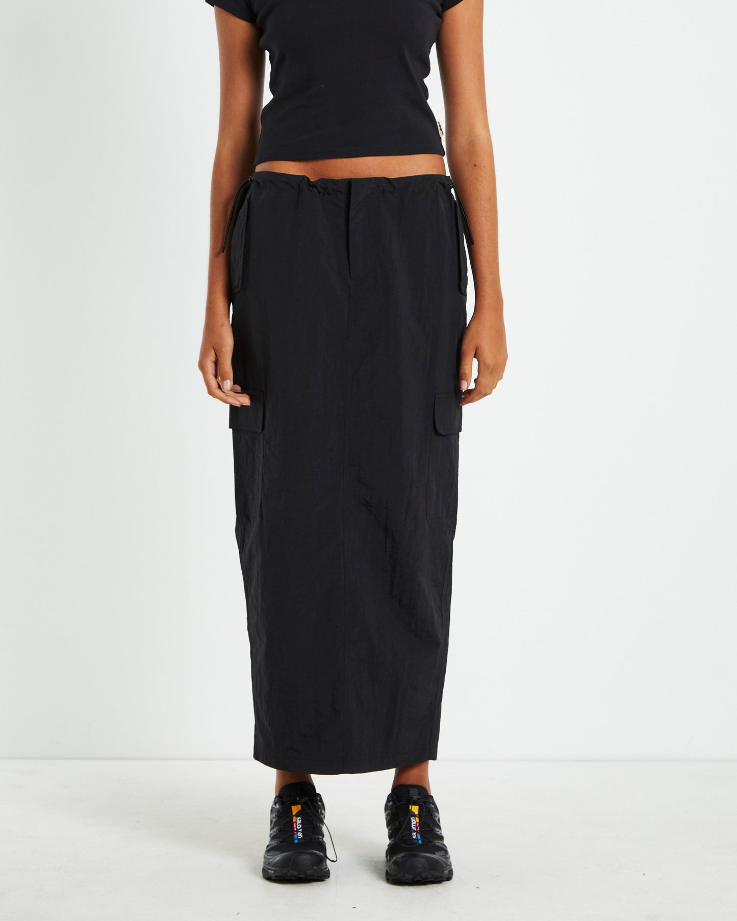 Ruby Multi Pocket Cargo Maxi Skirt Black