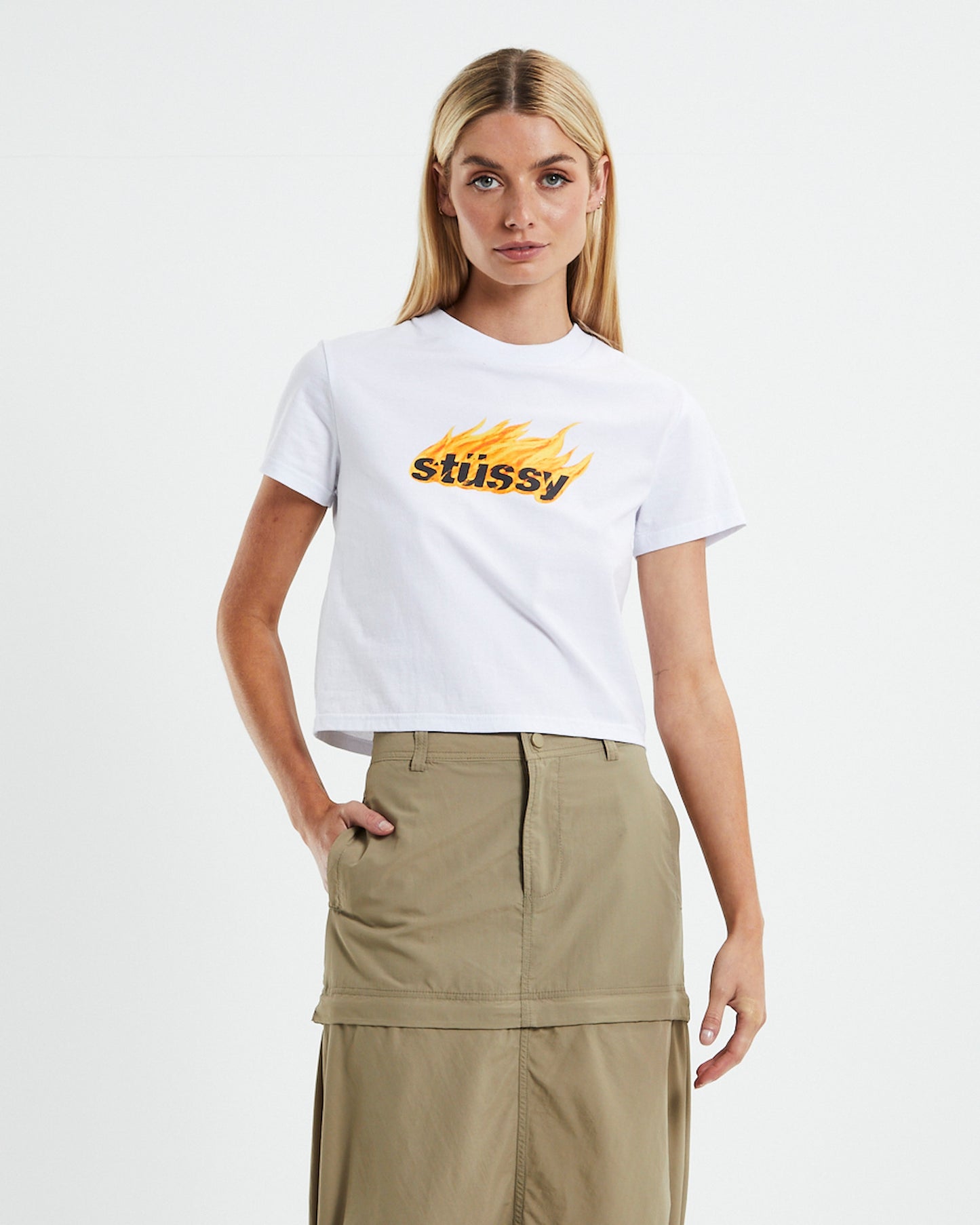 Flames Slim T-Shirt White