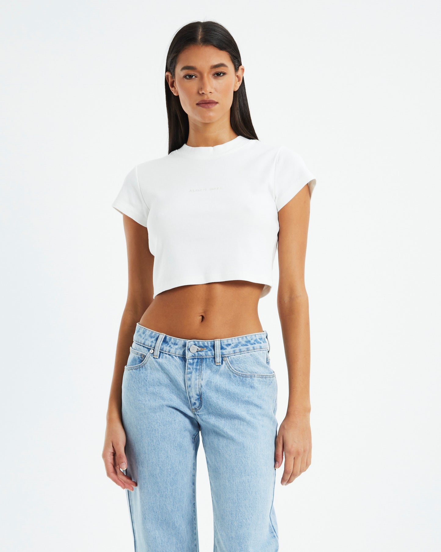 A 90s Crop Tee White Sand