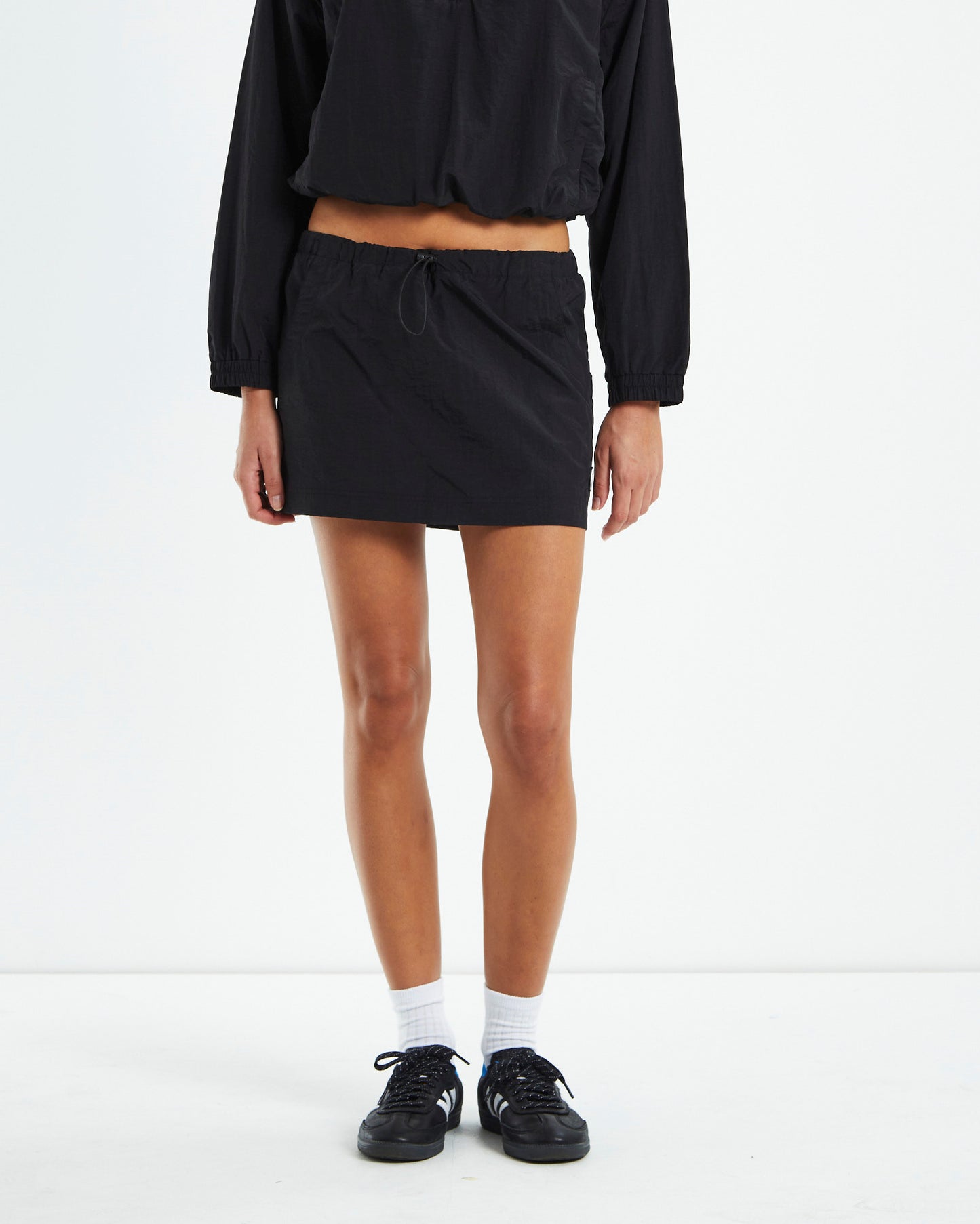 Nylon Mini Skirt Black