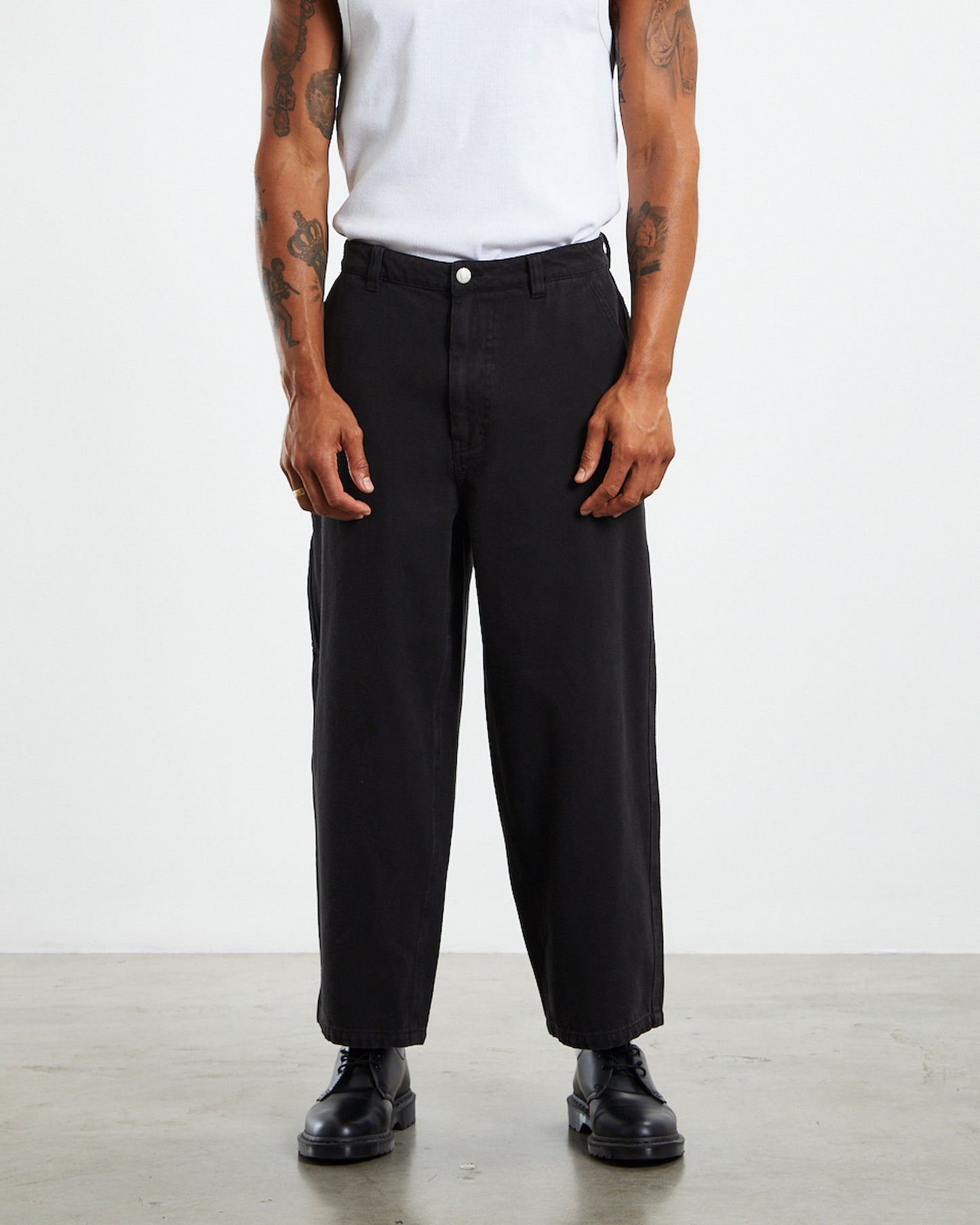 Wide Boy Canvas Carpenter Pants Black