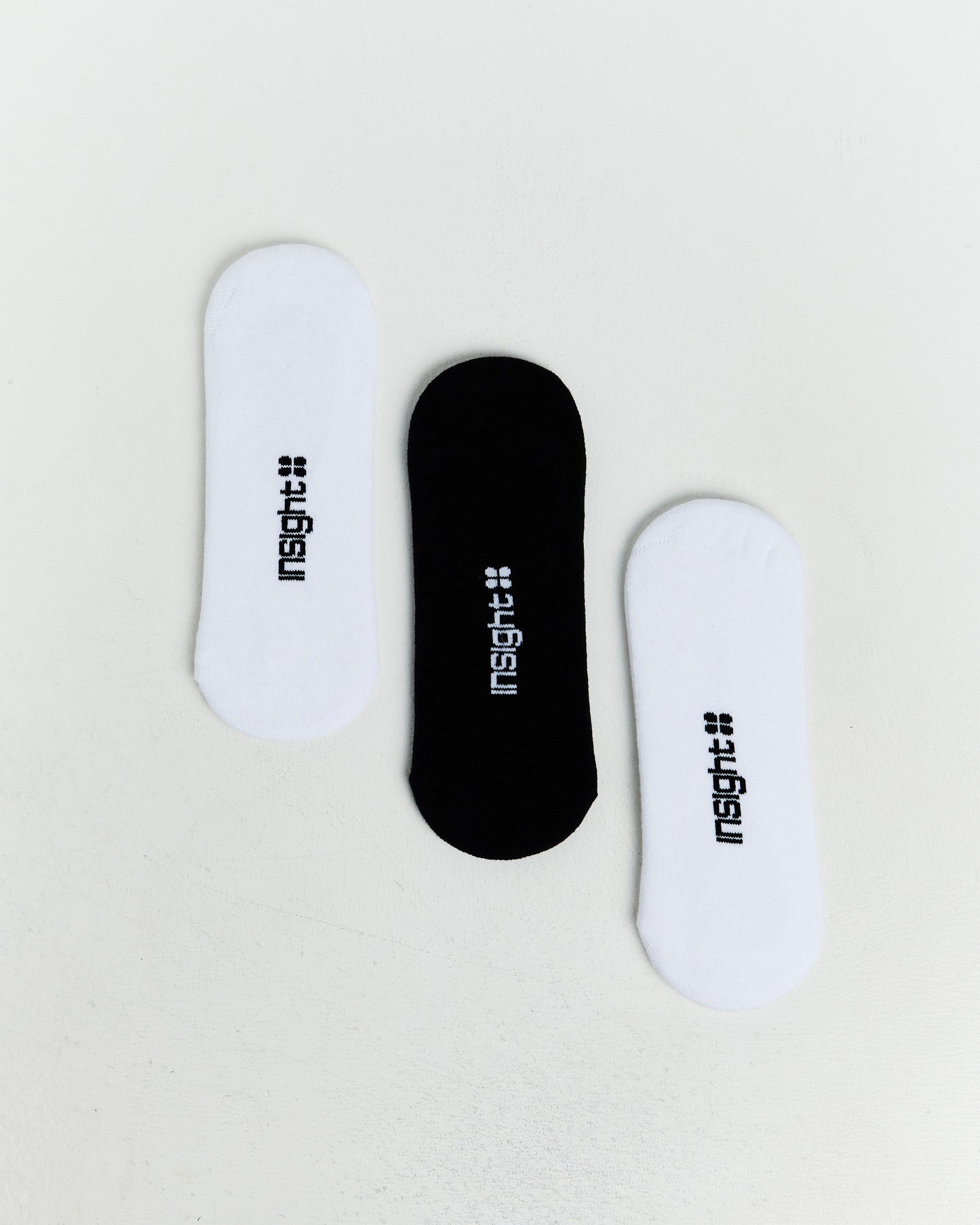Core Unisex Invisible Socks 3 Pack White/Black